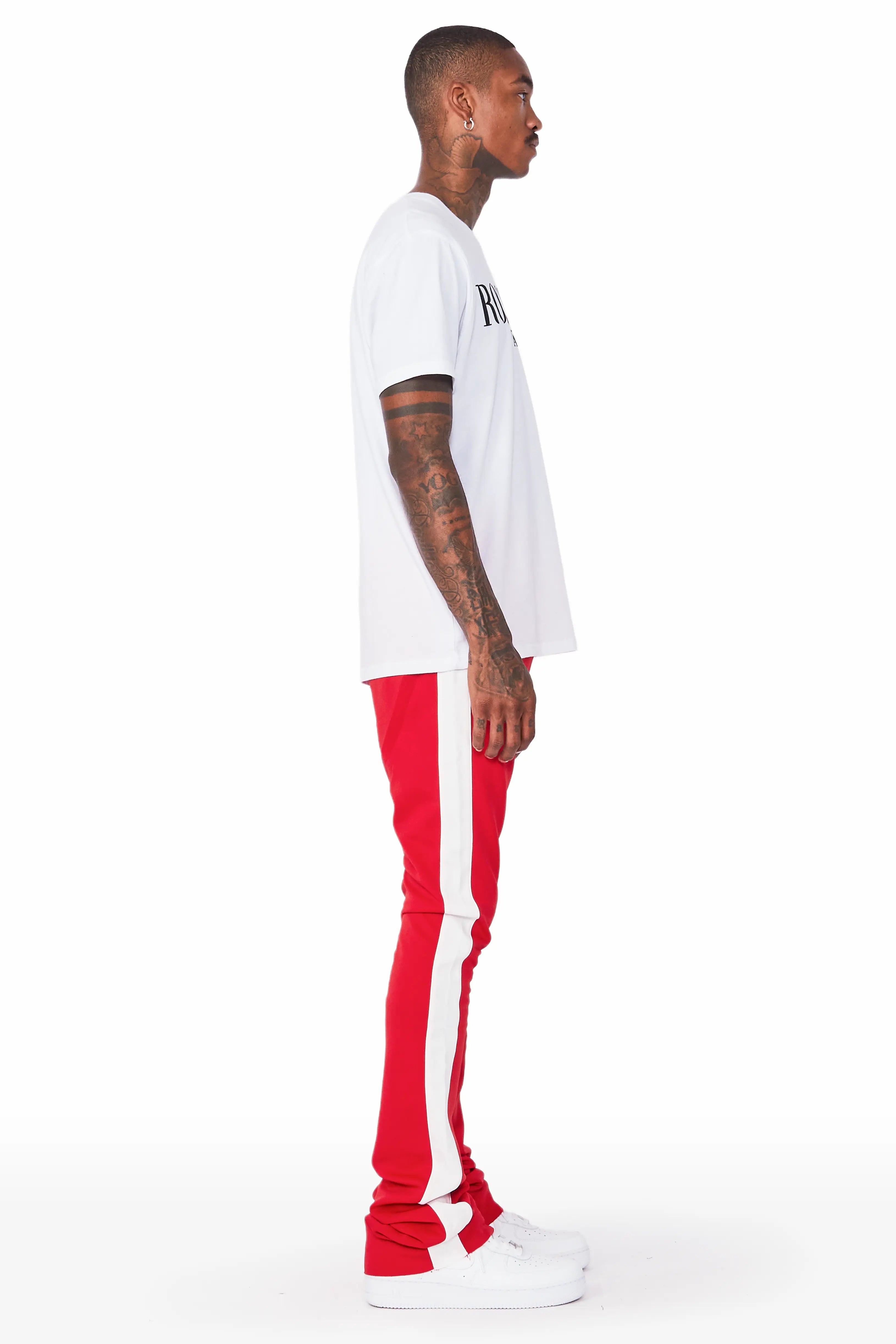 Landry Red Super Stacked Track Pant