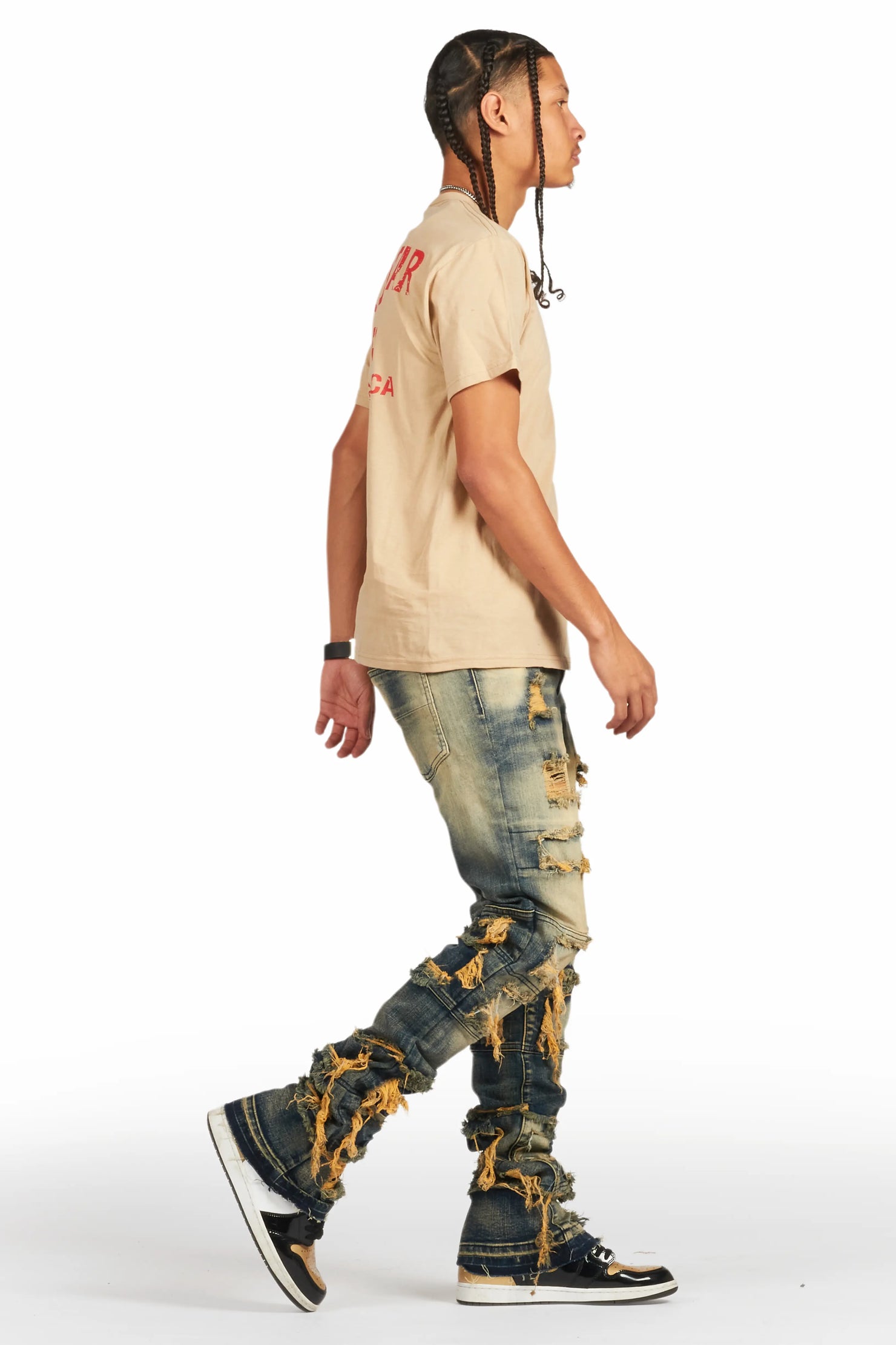 Vasco Tint Blue Stacked Flare Jean