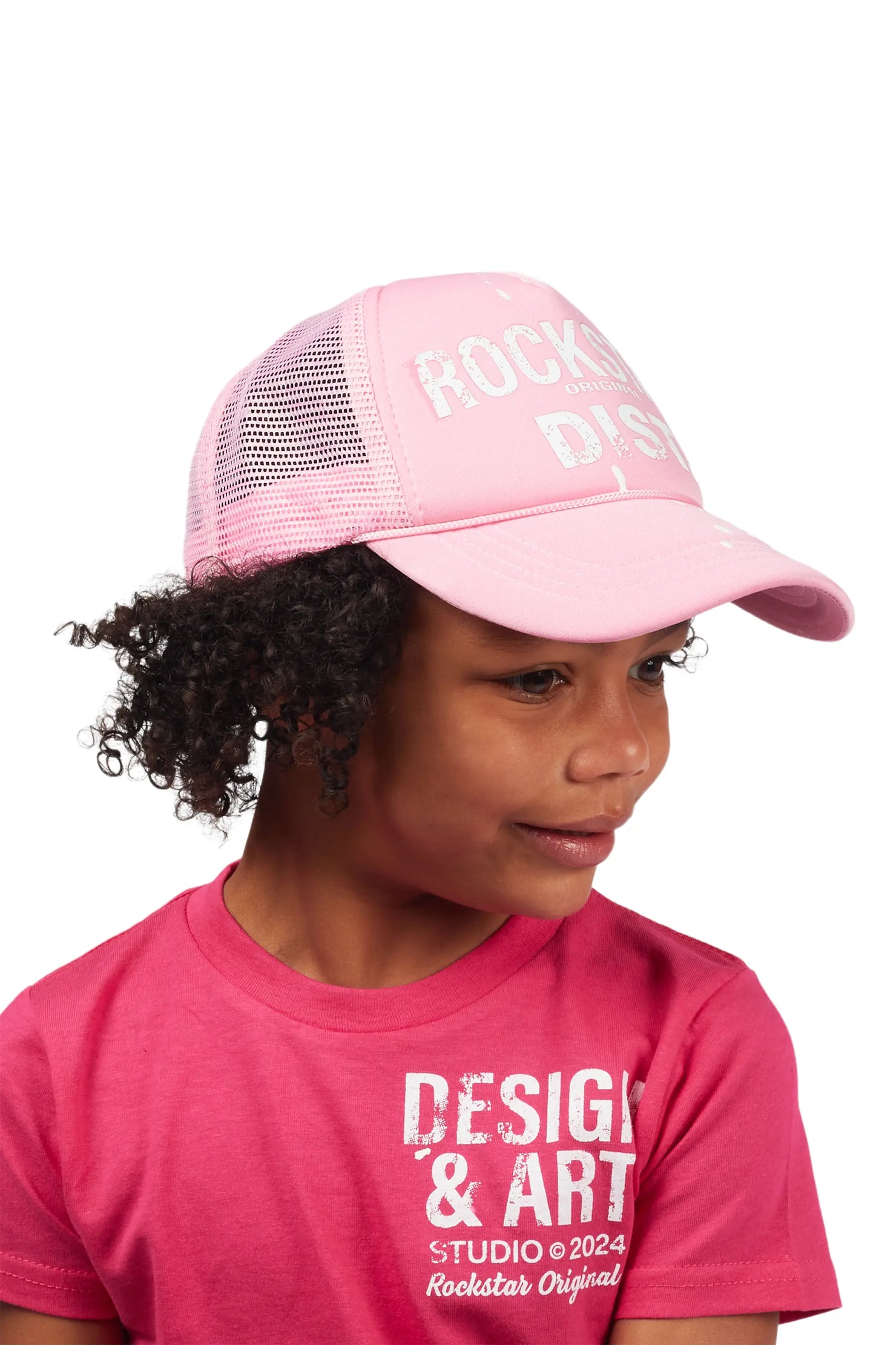 Girls Adana Light Pink Graphic Trucker Hat