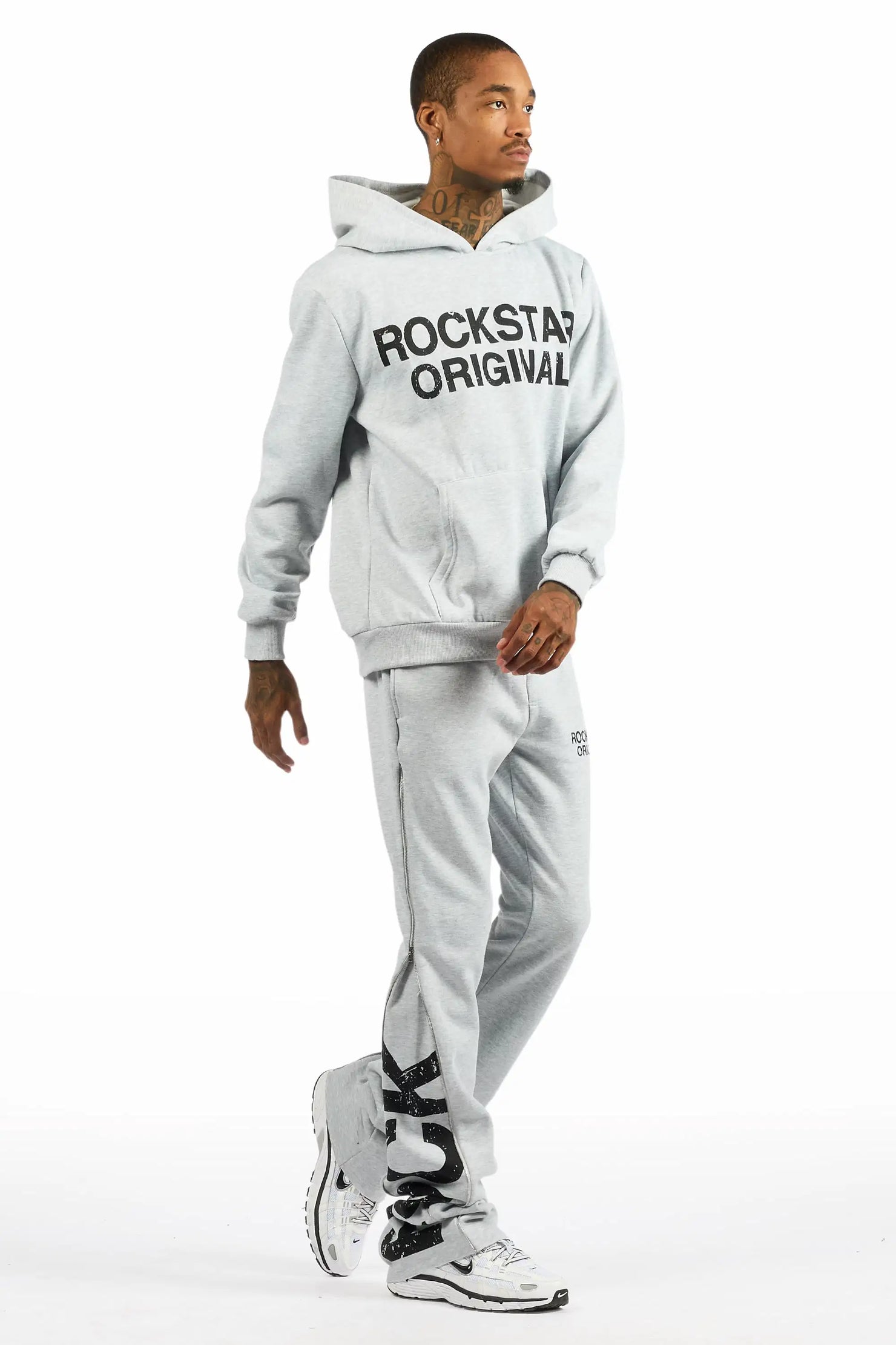 Deniska Heather Grey Stacked Track Set