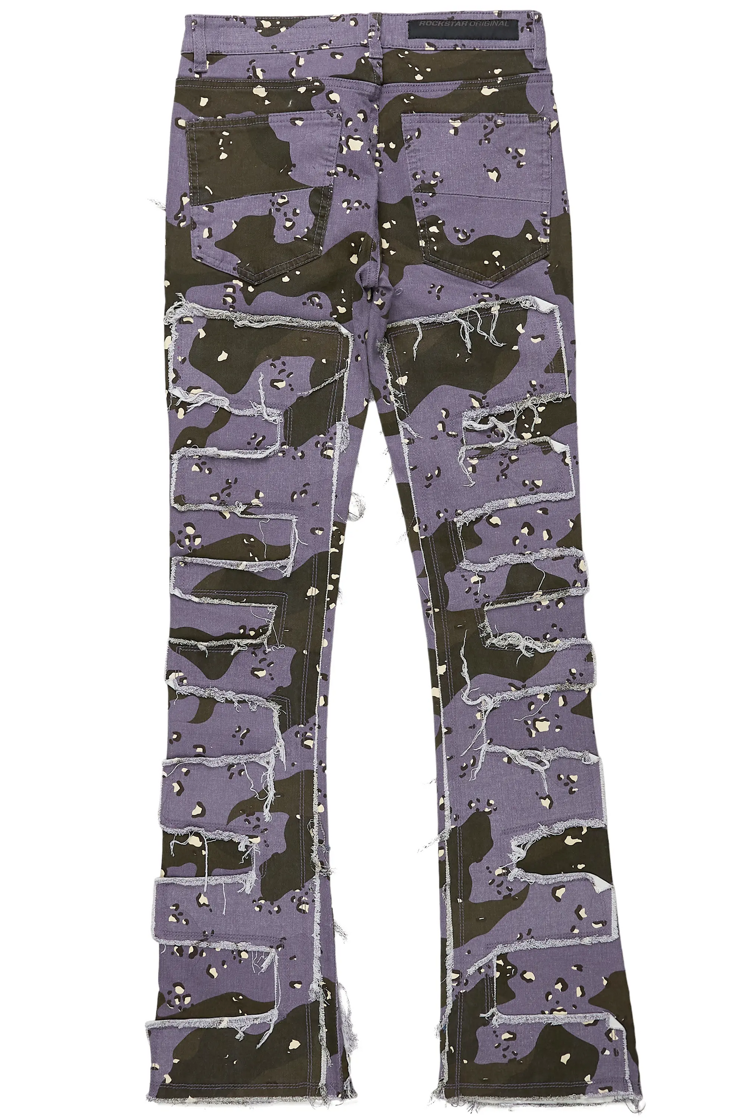 Shake Purple Camo Stacked Flare Jean