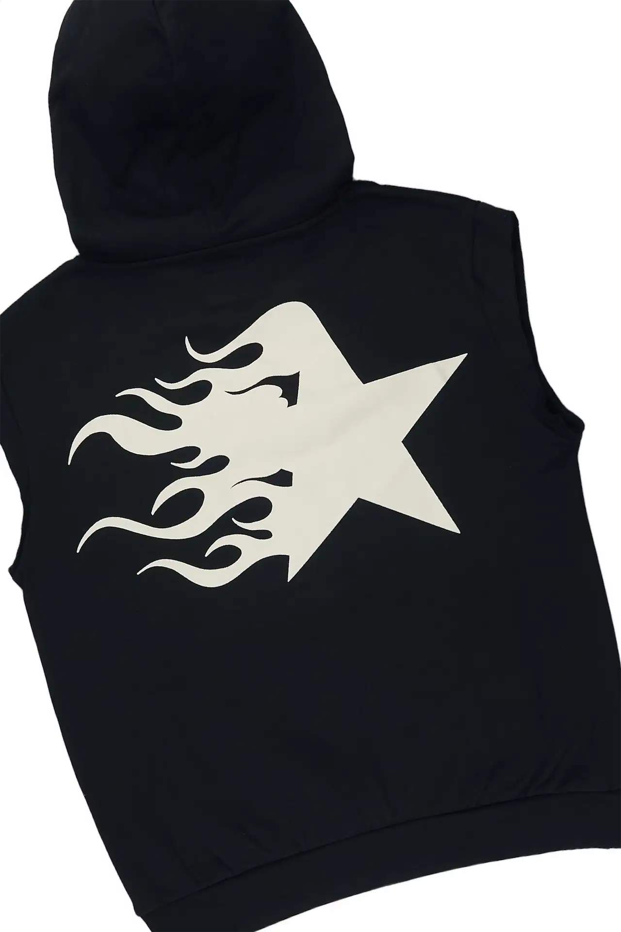 Danehsa Black Cut Sleeve Hoodie Short Set