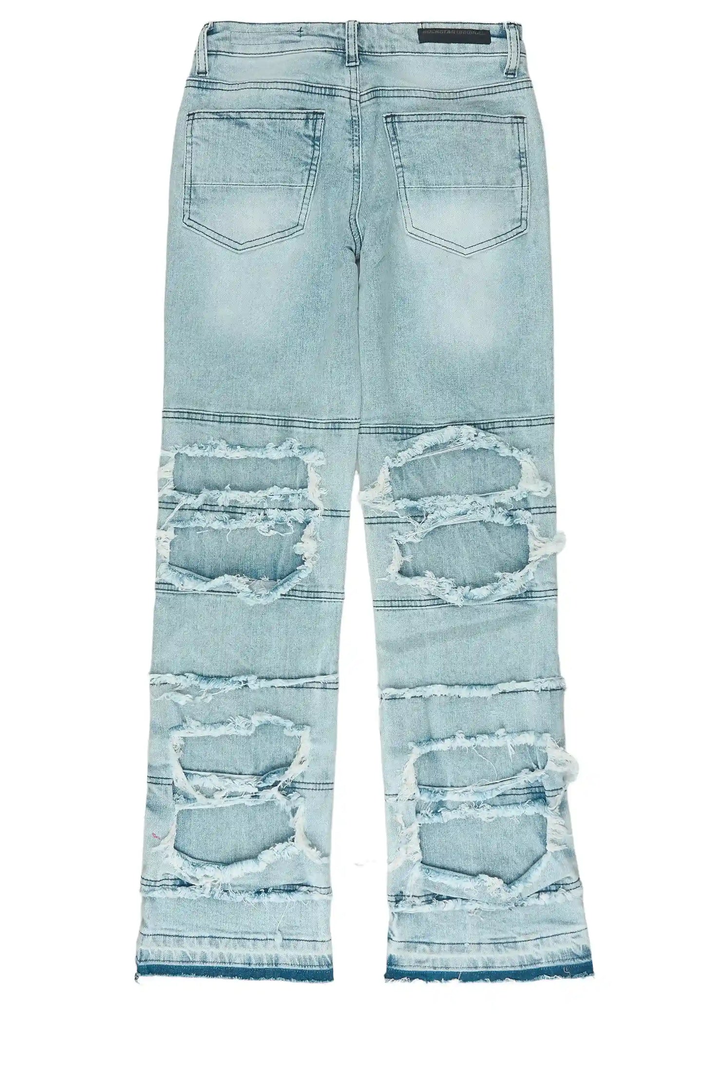Boys Vasso Blue Stacked Painter Flare Jean