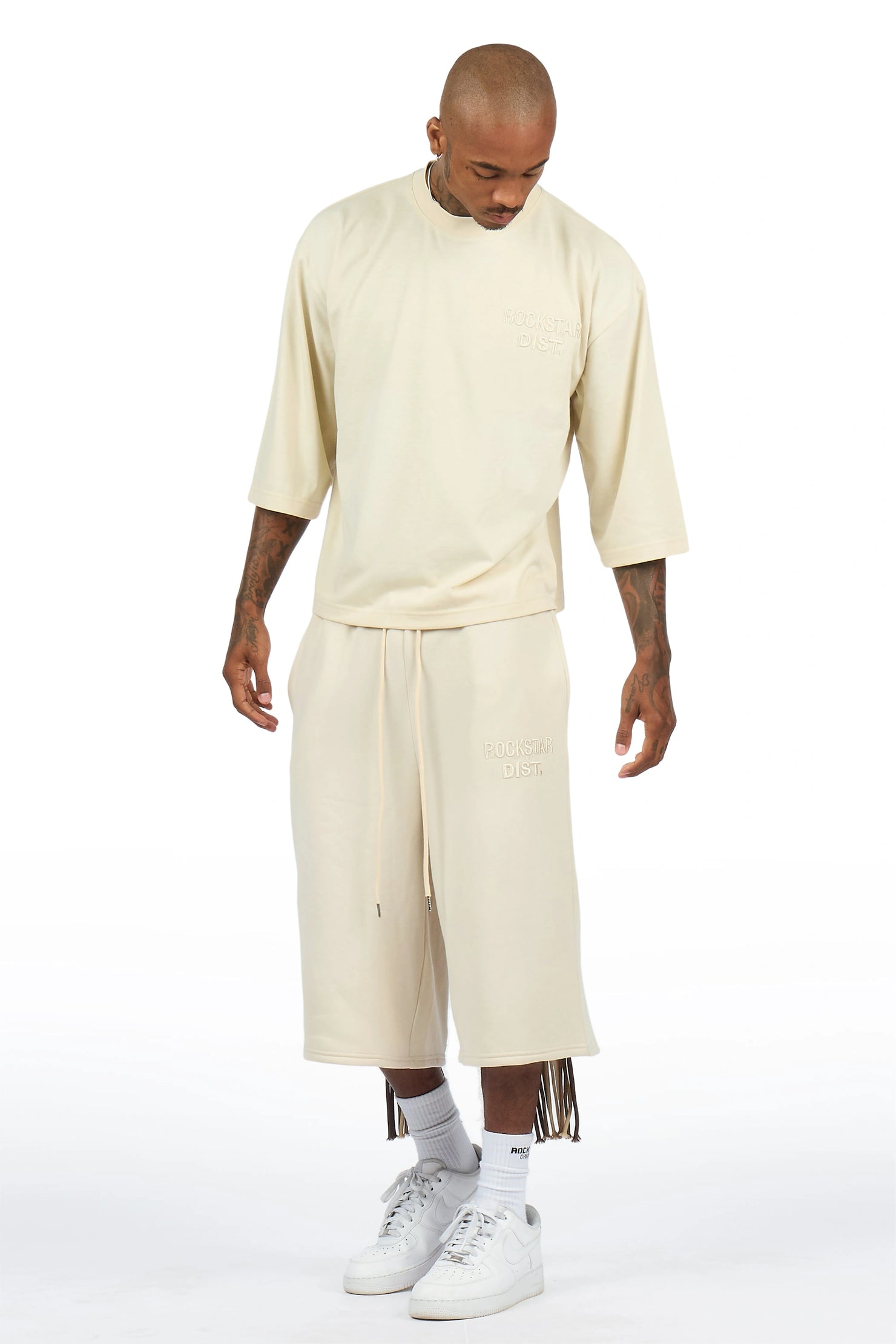Jolan Beige T-Shirt/Jort Set