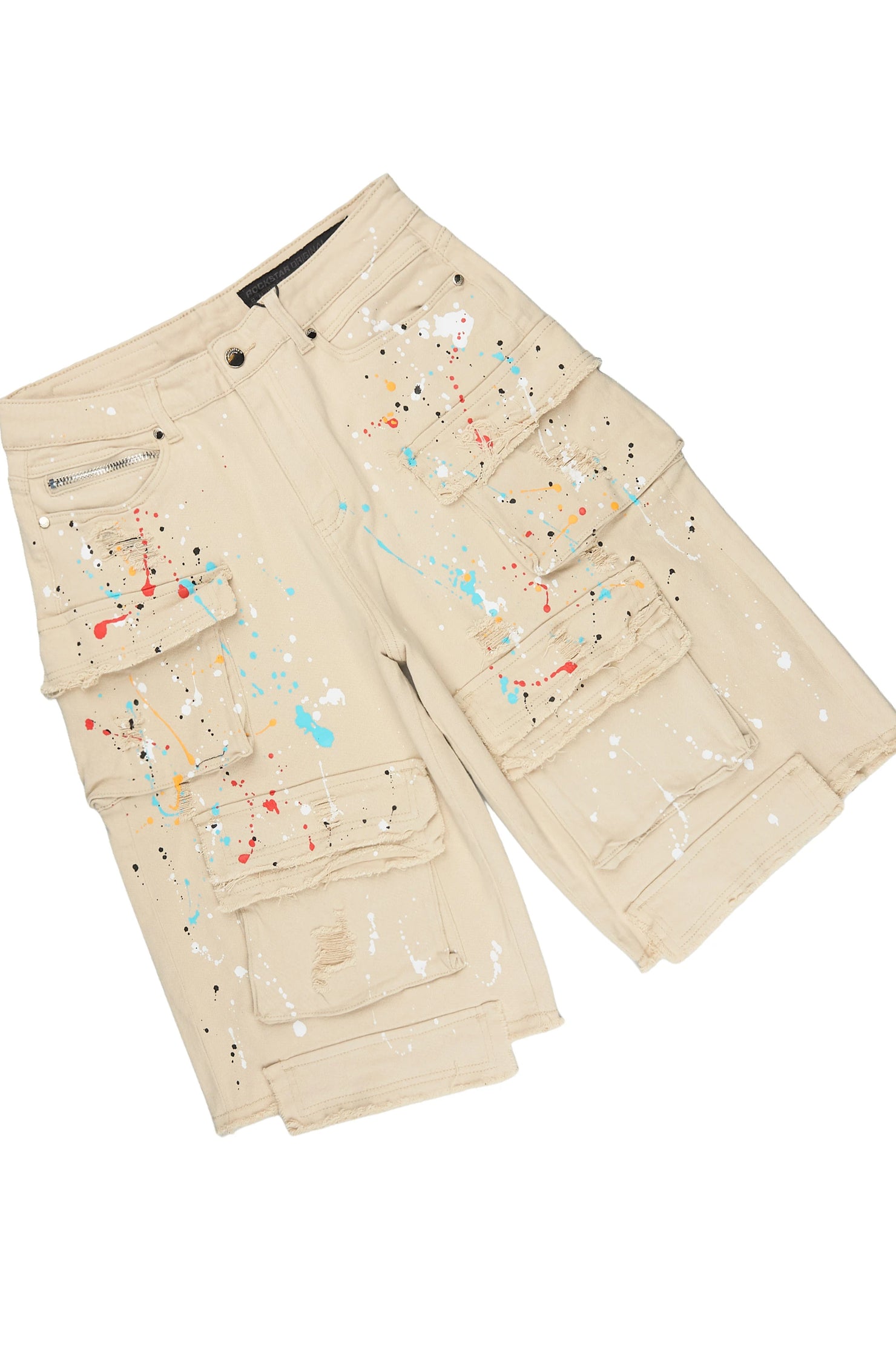 Bunt Beige Graphic T-Shirt Jort Set