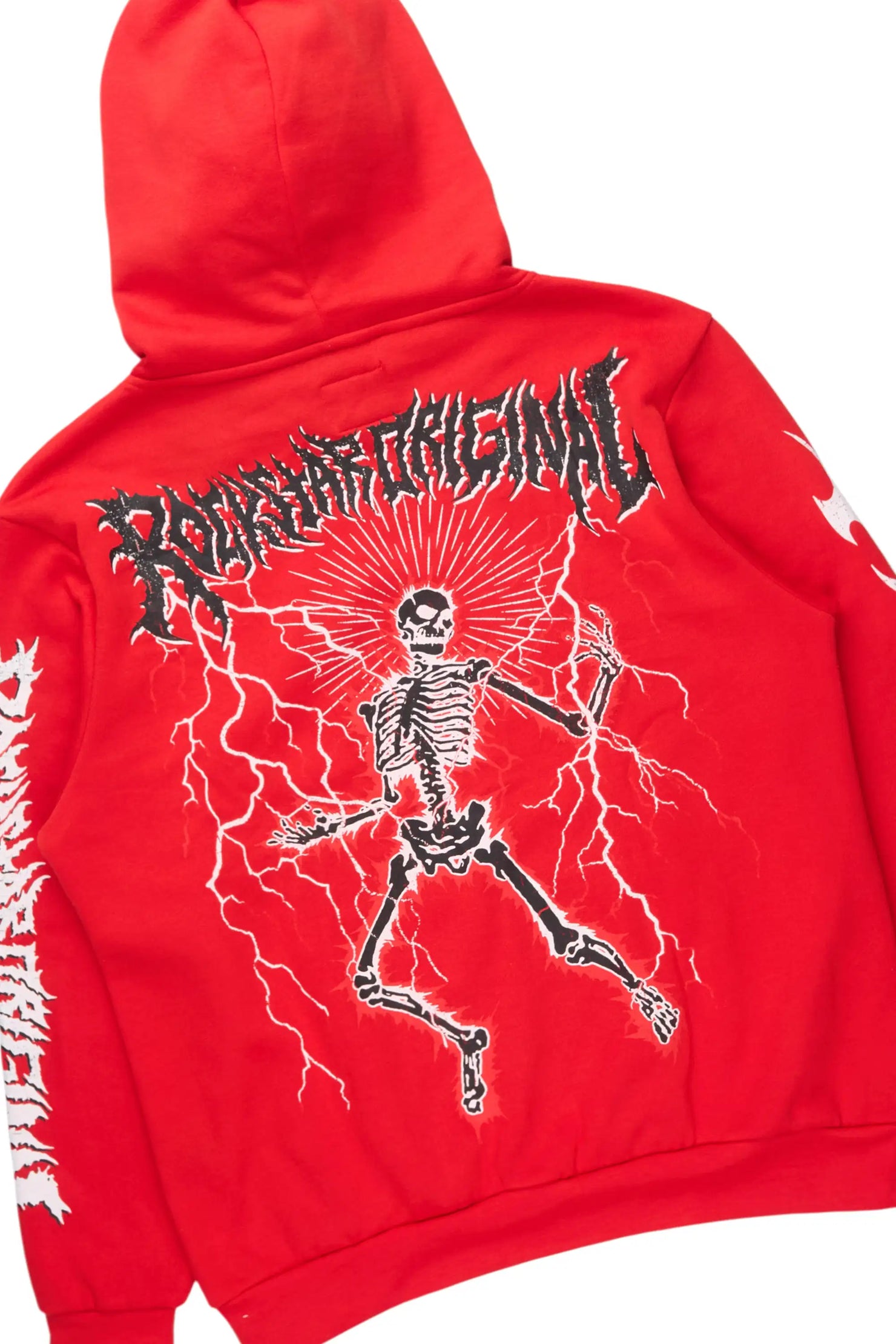 Deathrow Red Hoodie/Stacked Track Pant Set