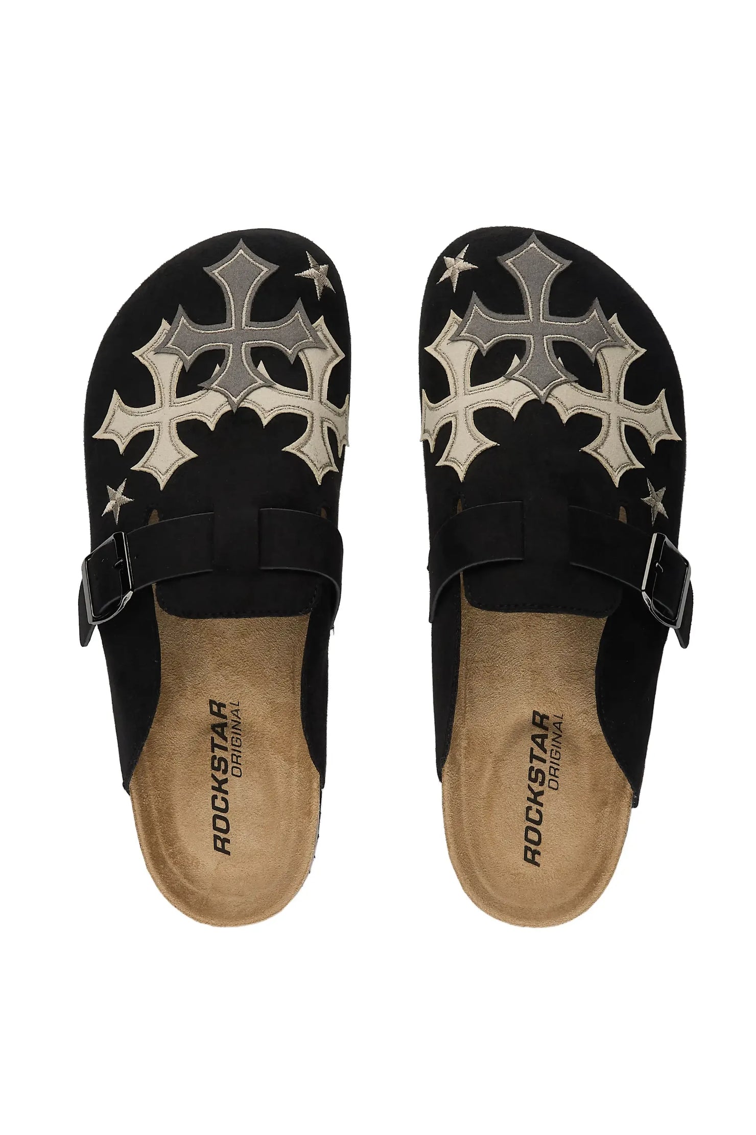 Womens Tyeonna Black Felt Patch Mule