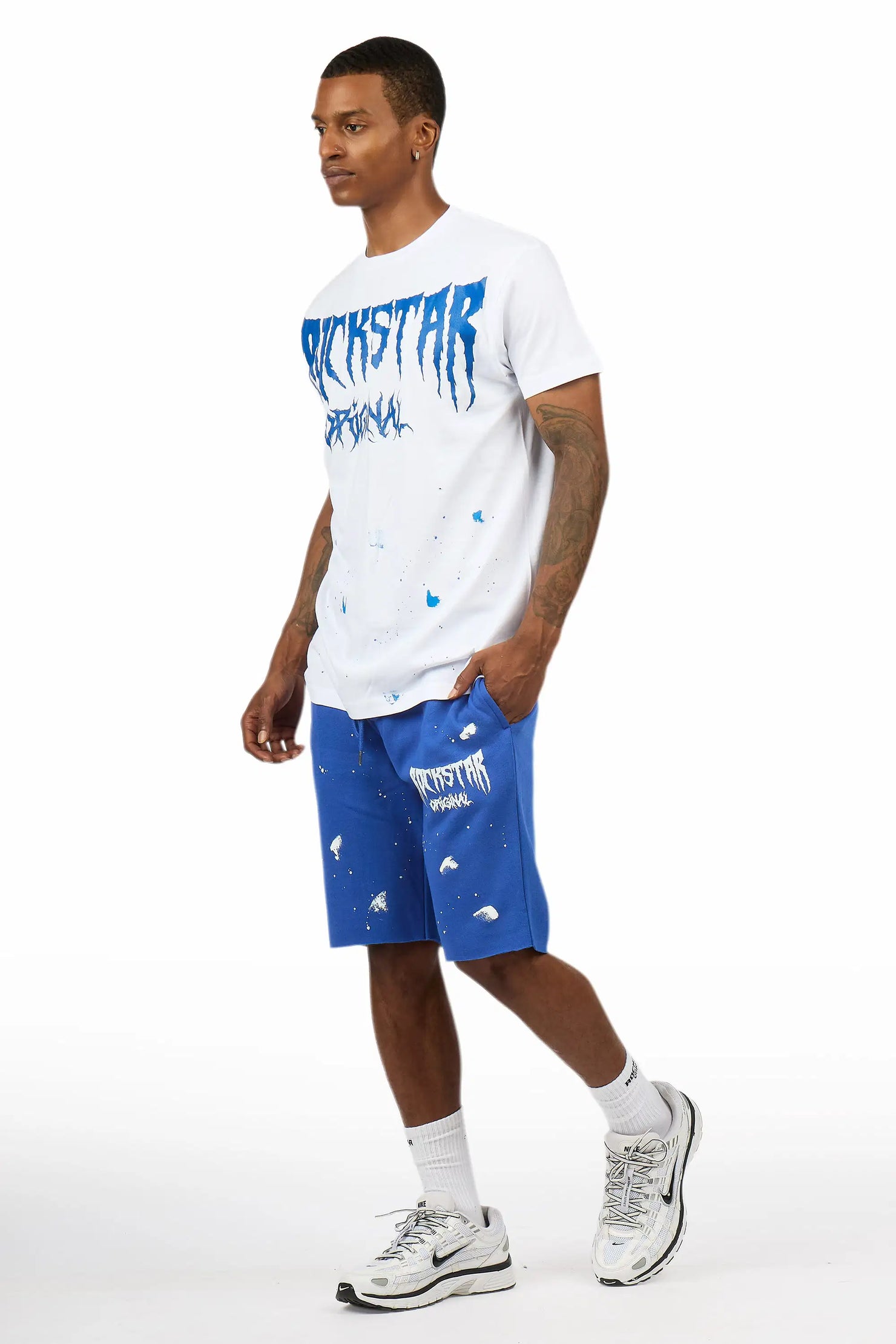 Twinkle White/Royal Blue T-Shirt/Short Set