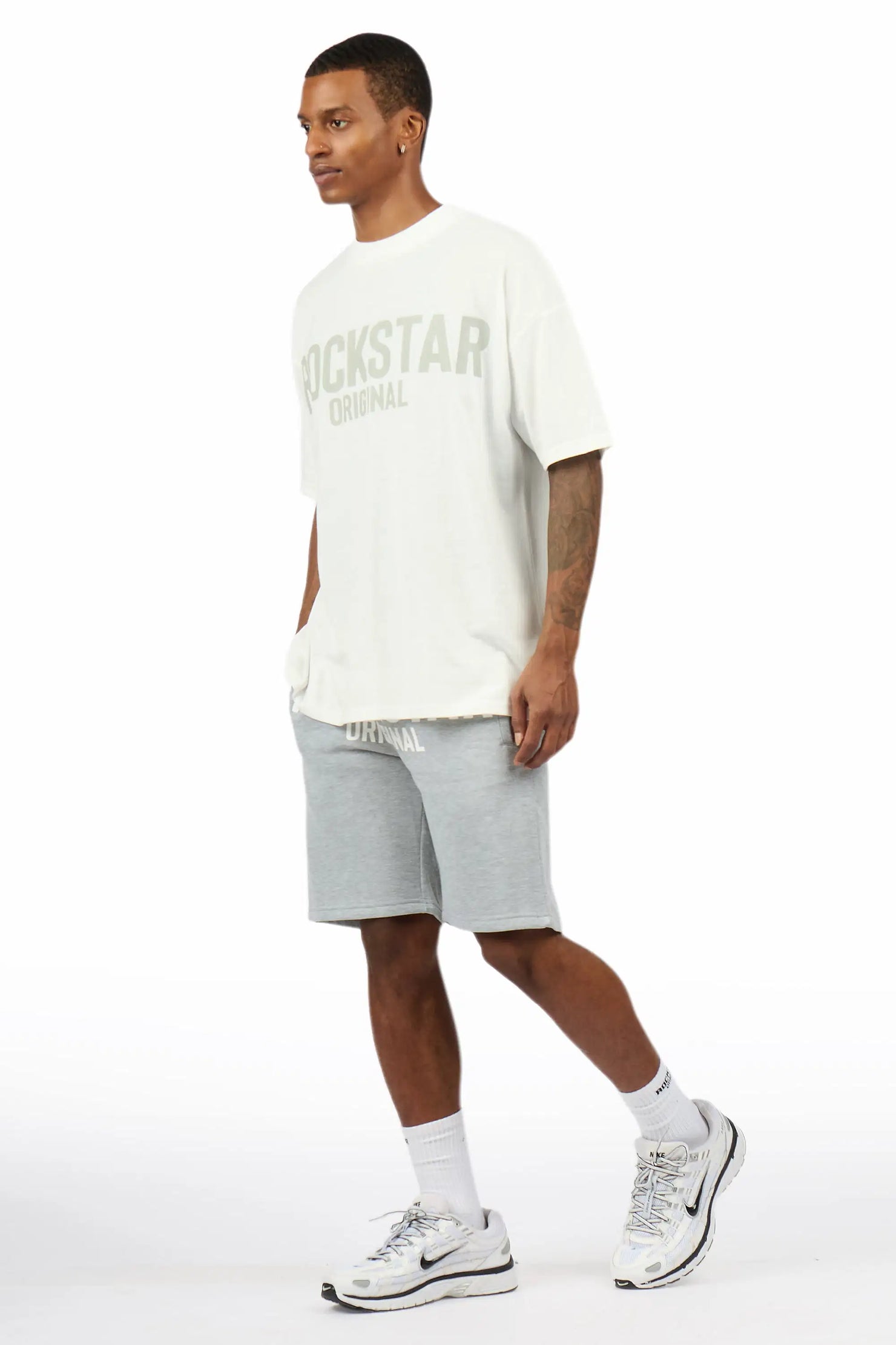 Sana White/Grey Short Set