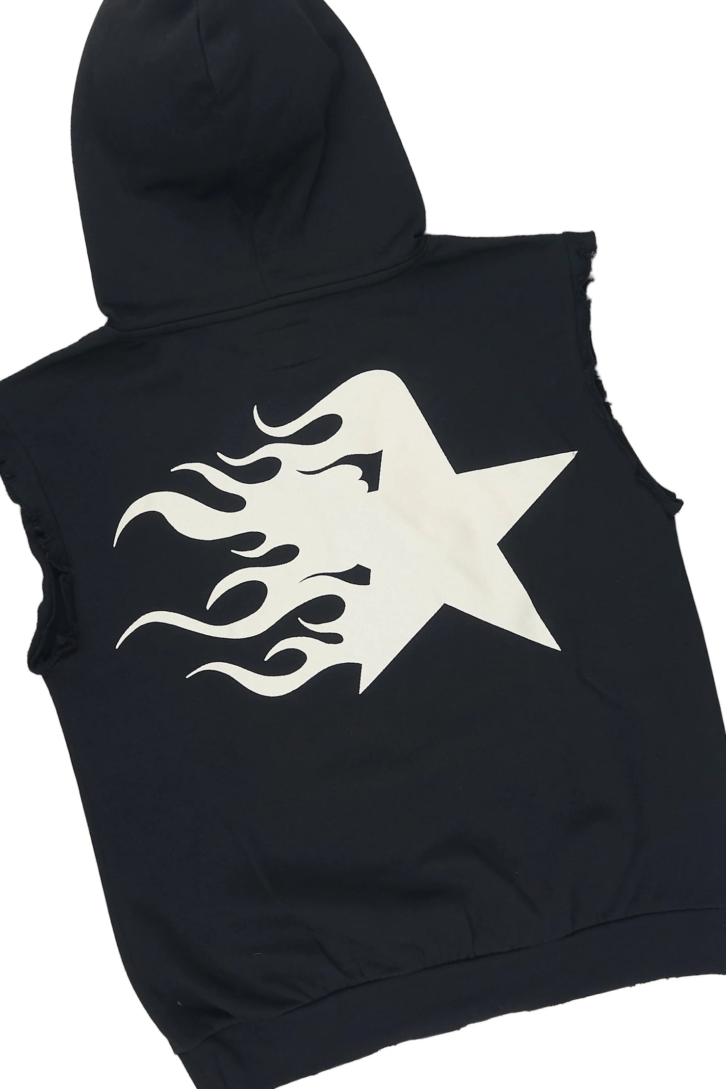 Pluton Black/Red Cut Sleeve Hoodie/Stacked Flare Track Set