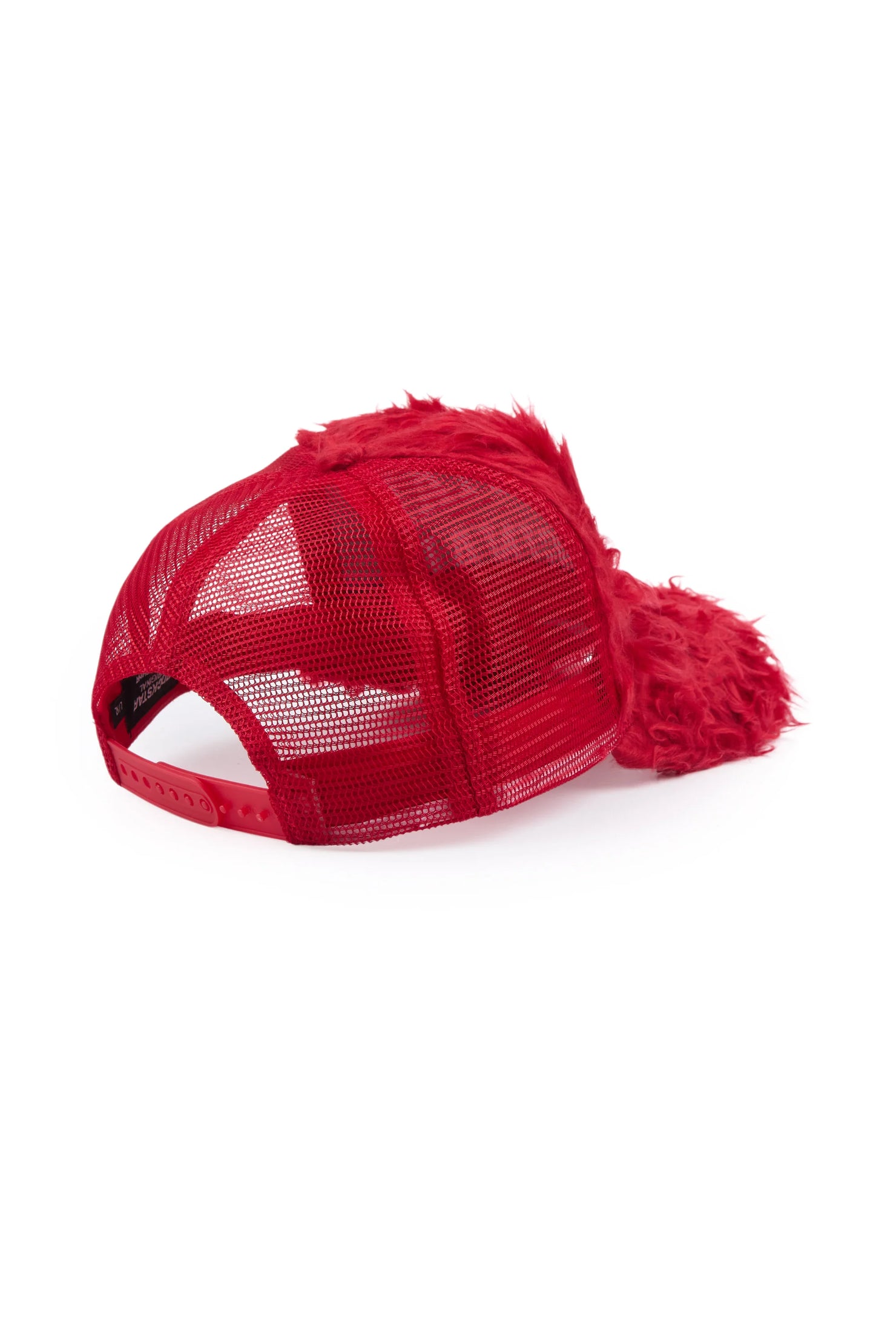 Boys Shaggy Red Fur Trucker Hat