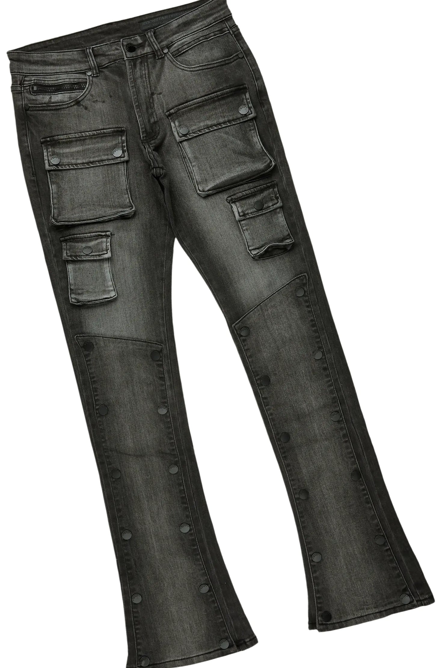 Boys Beno Navy Hoodie/Stacked Flare Jean Set