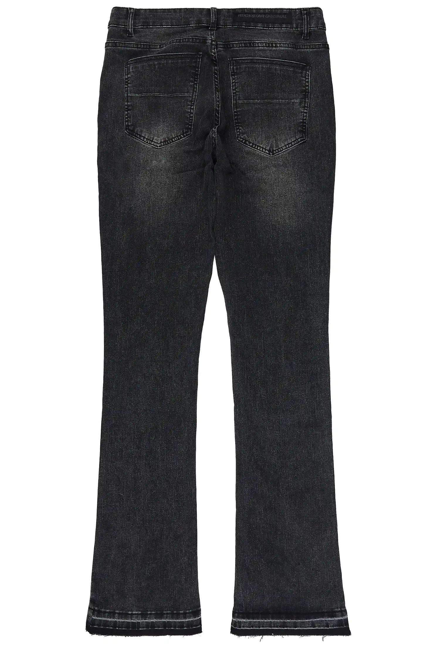 Antoni Black Painter Stacked Flare Jean