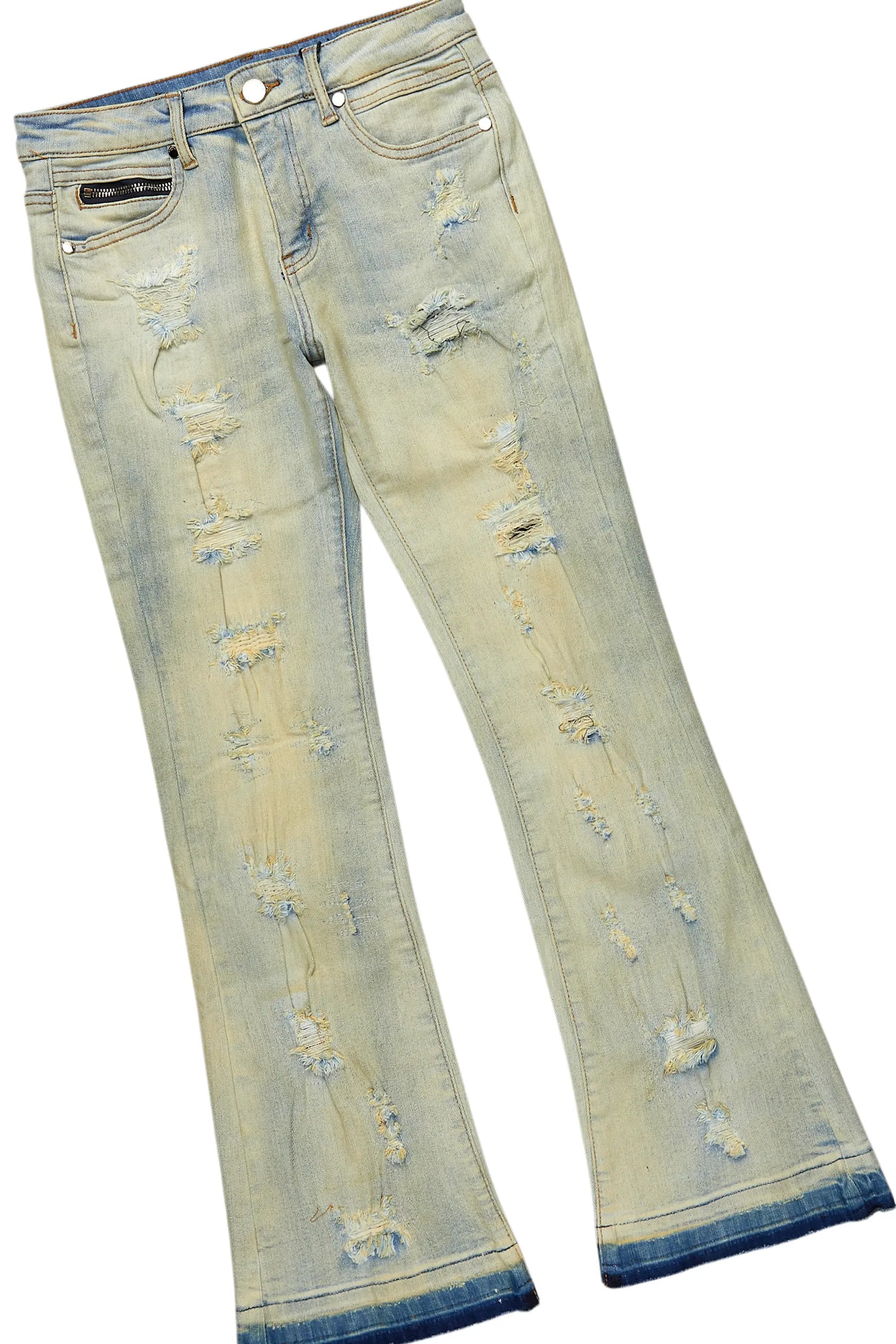 Boys Amos Royal Blue Hoodie/Stacked Flare Jean Set