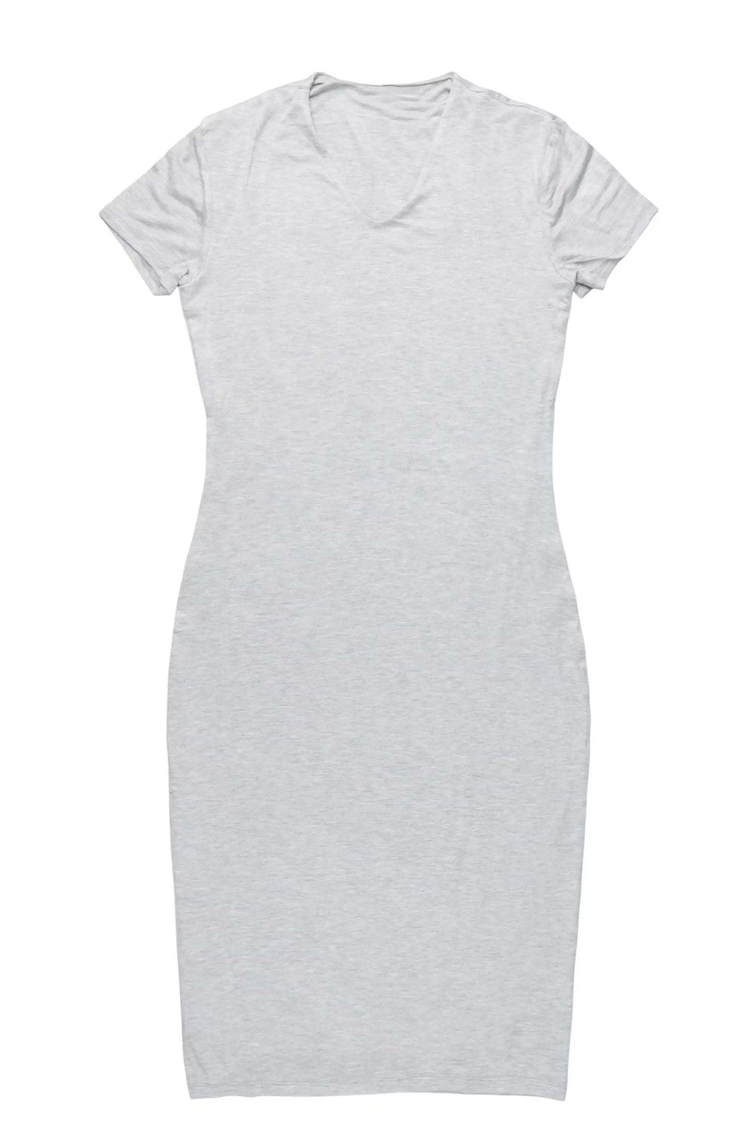 Iisha Heather Grey Short Sleeve Midi Dress