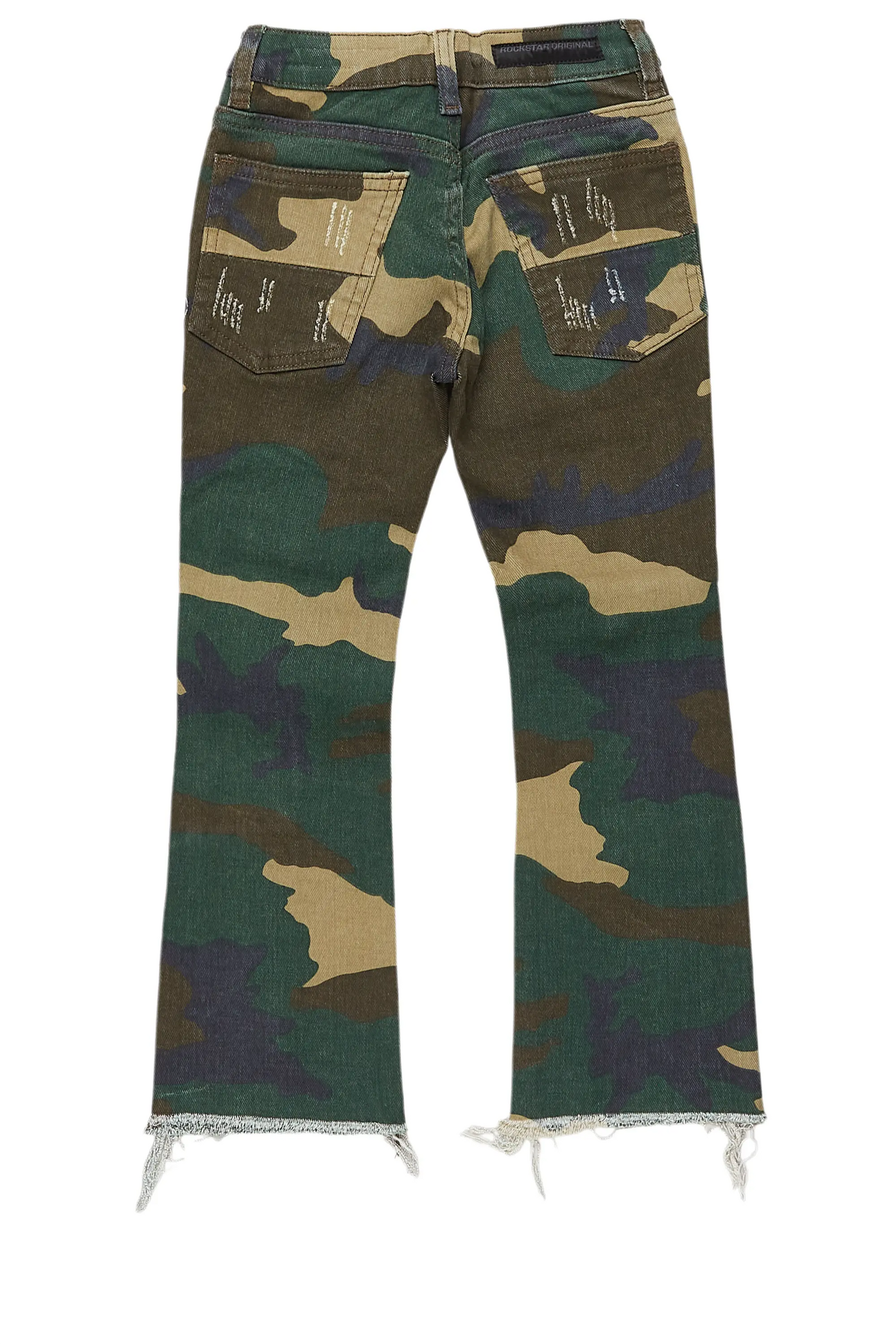 Boys Petrus Camo Stacked Flare Jean