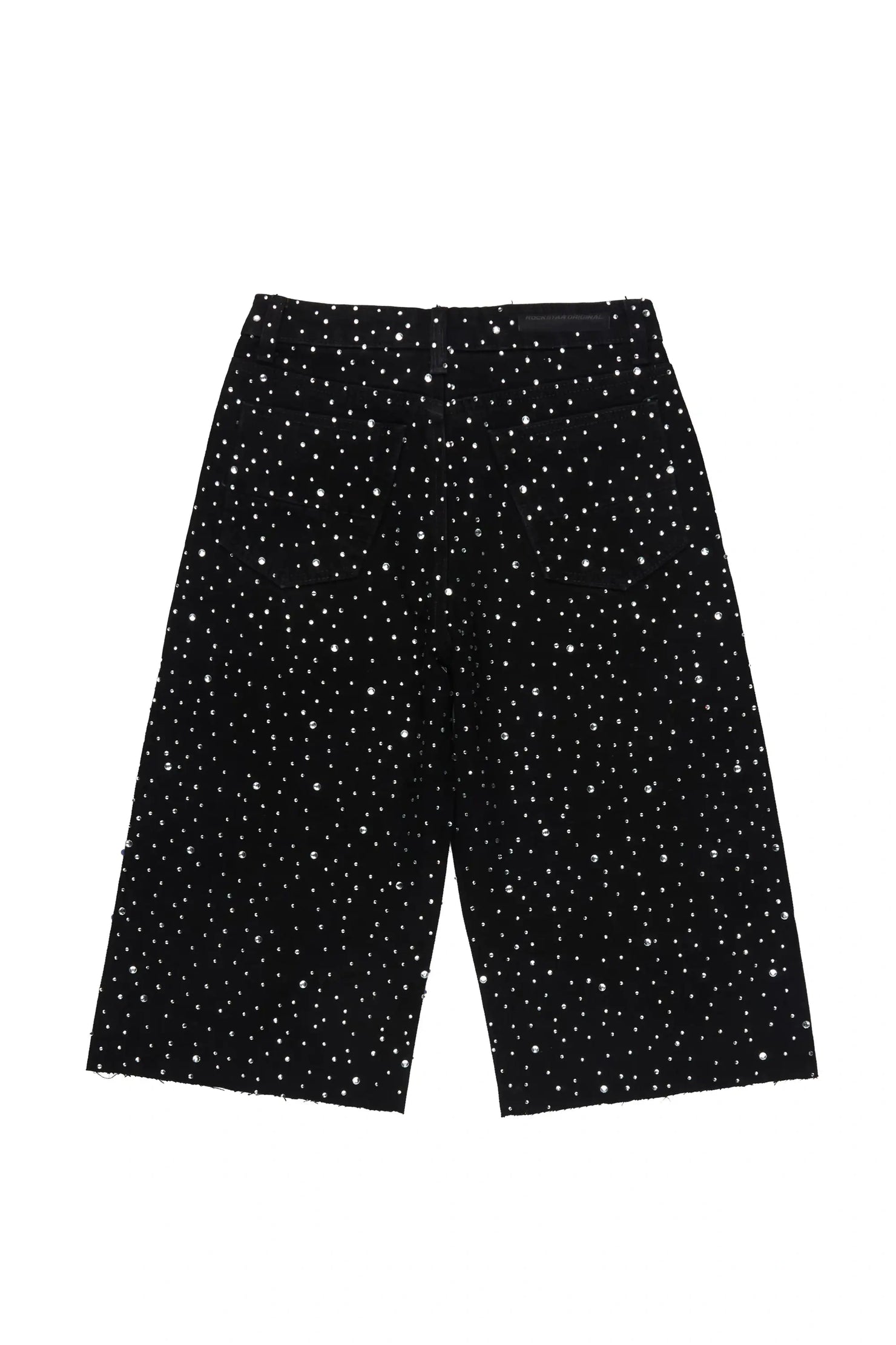 Boys Discolite Black Denim Rhinestone Jort