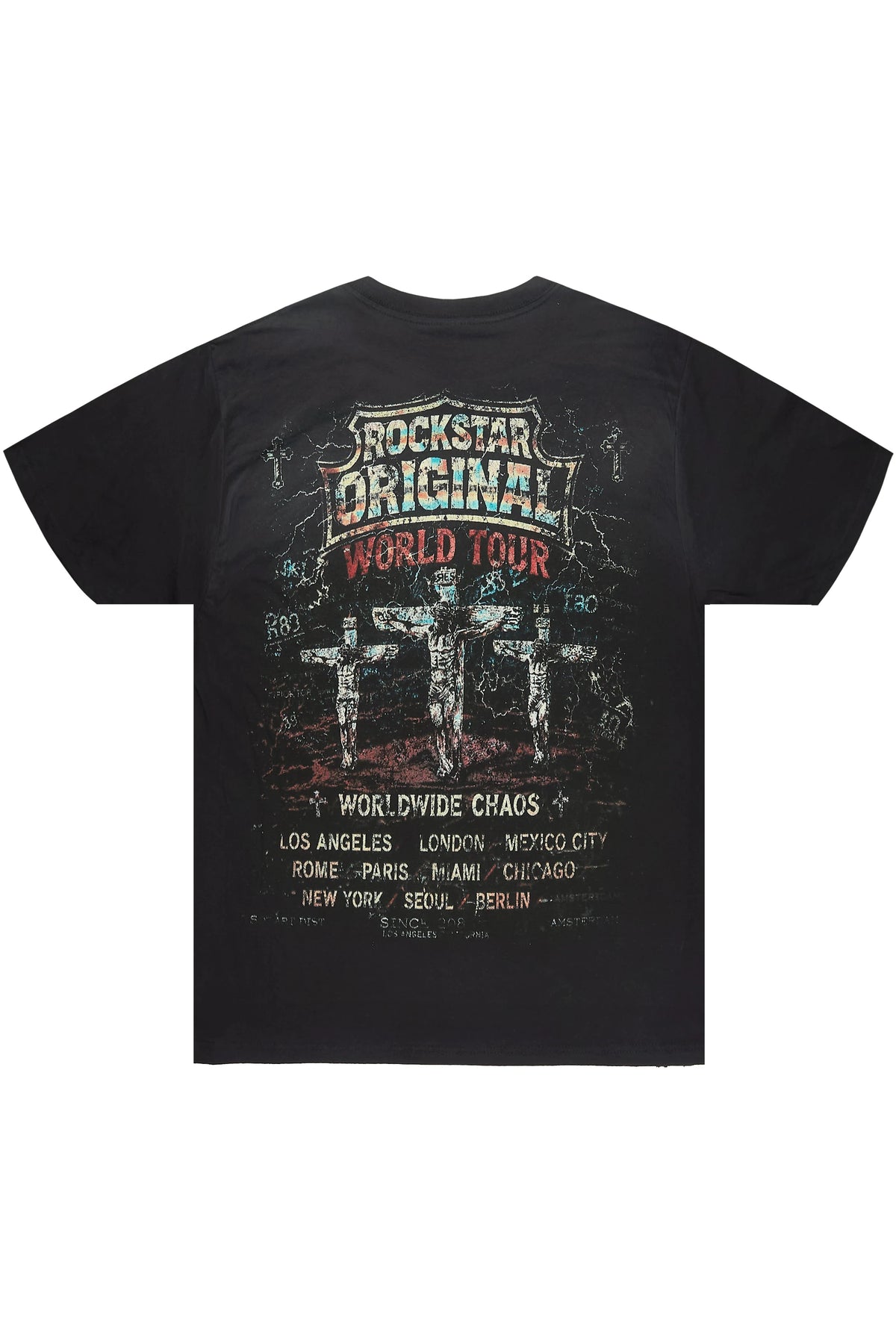 Clemons Black Oversized Graphic T-Shirt