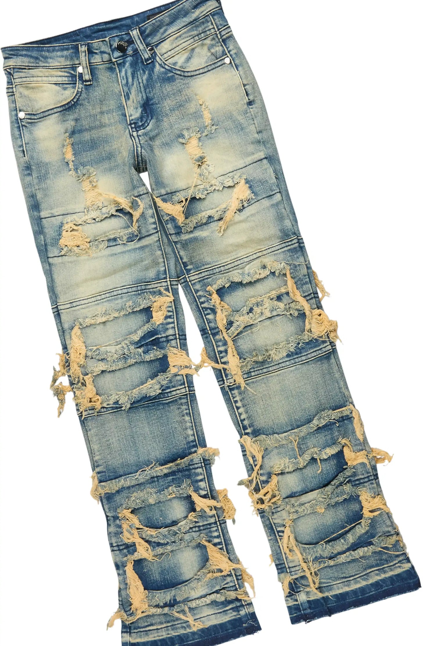 Boys M4 Toys Black Hoodie & Vasco Dark Tint Stacked Jean Set