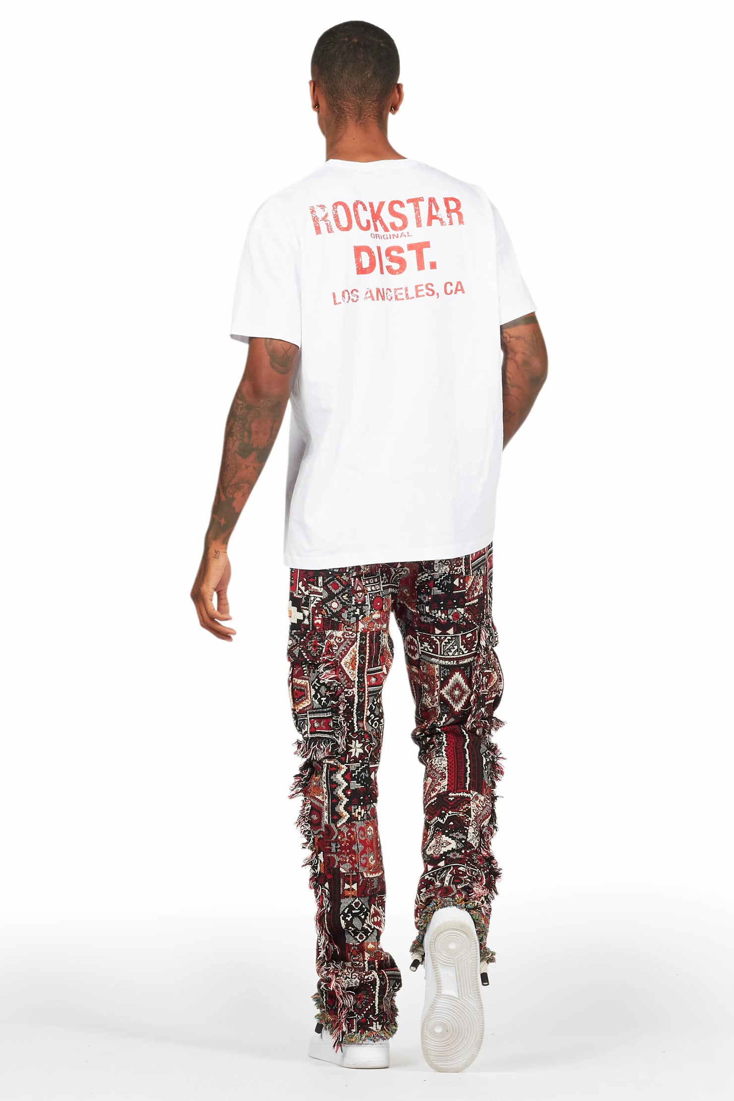 Ayami Black/Multi Slim Tapestry Flare Jean