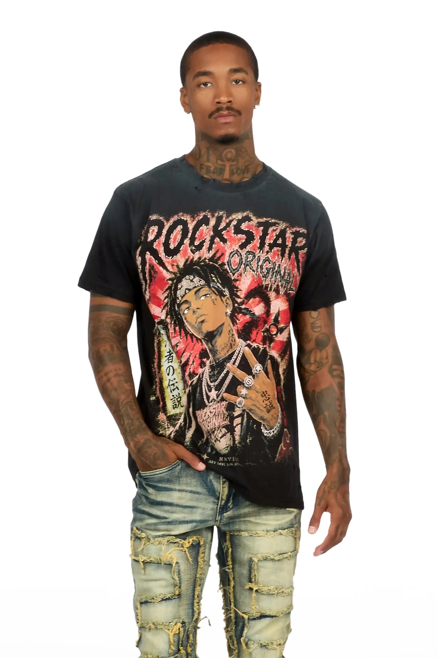 Montae Black Oversized Graphic T-Shirt