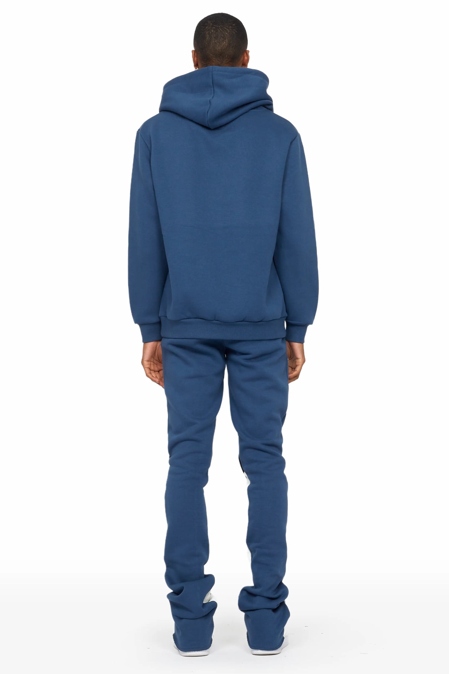 Omar Navy/White Oversized Hoodie/Stacked Flare Trackset