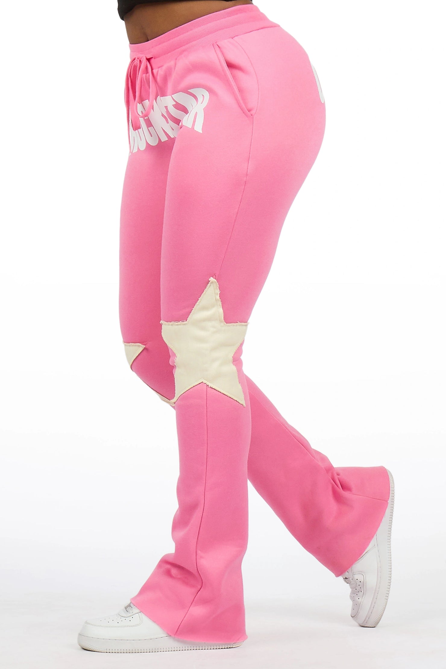 Shanelle Pink Patched Stacked Track Pant