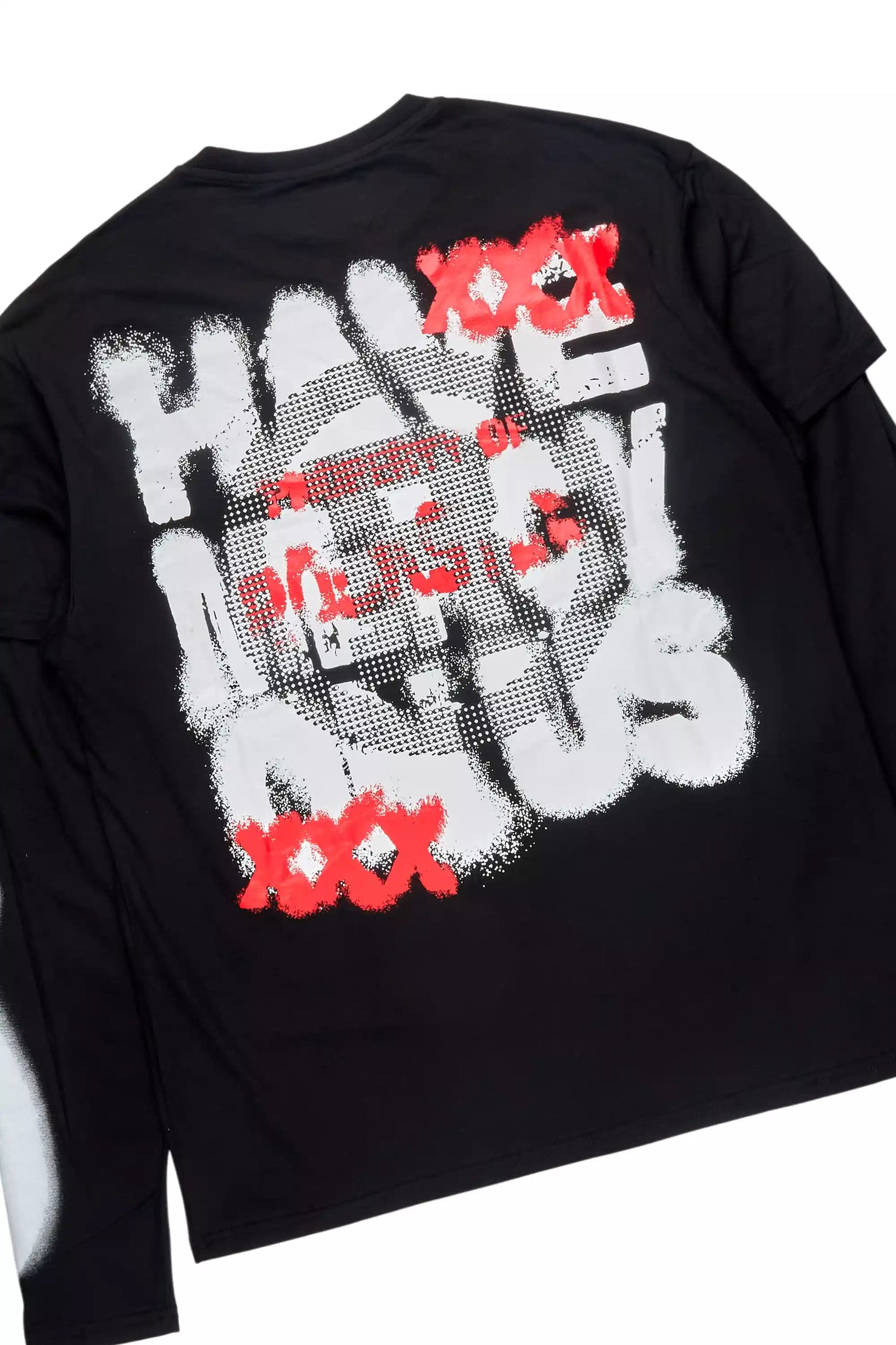 Mool Black Double Layer T-Shirt/Baggy Pant Set