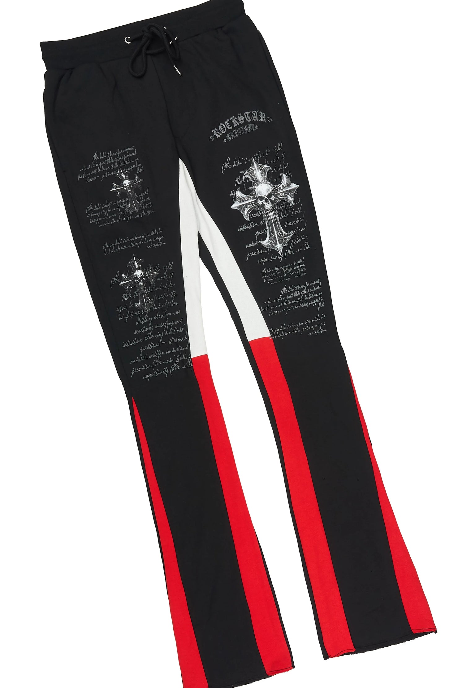 Bowman White/Black T-shirt/Stacked Flare Track Pant Set