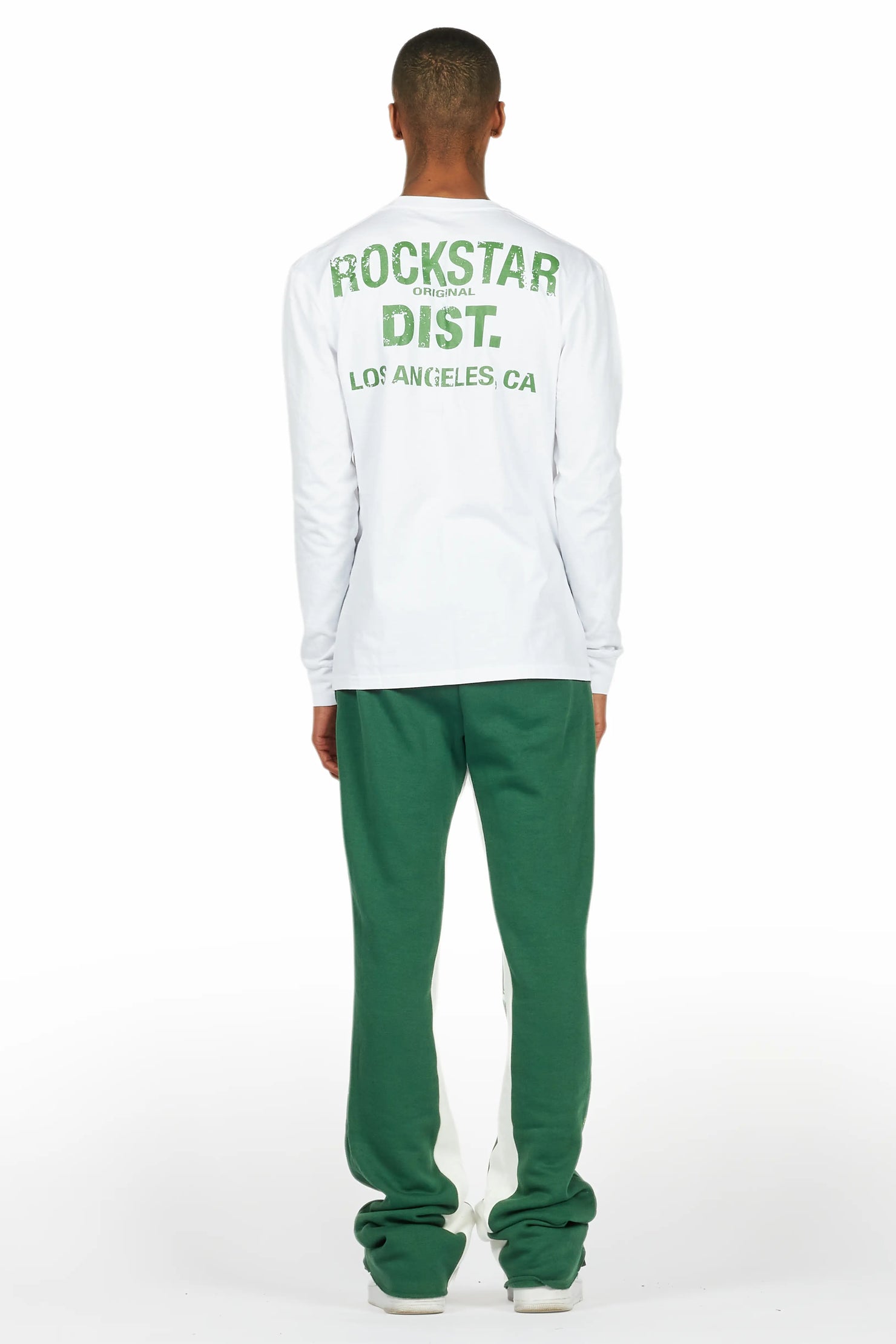 Bert White/Green Long Sleeve T-Shirt/Baggy Pant Set