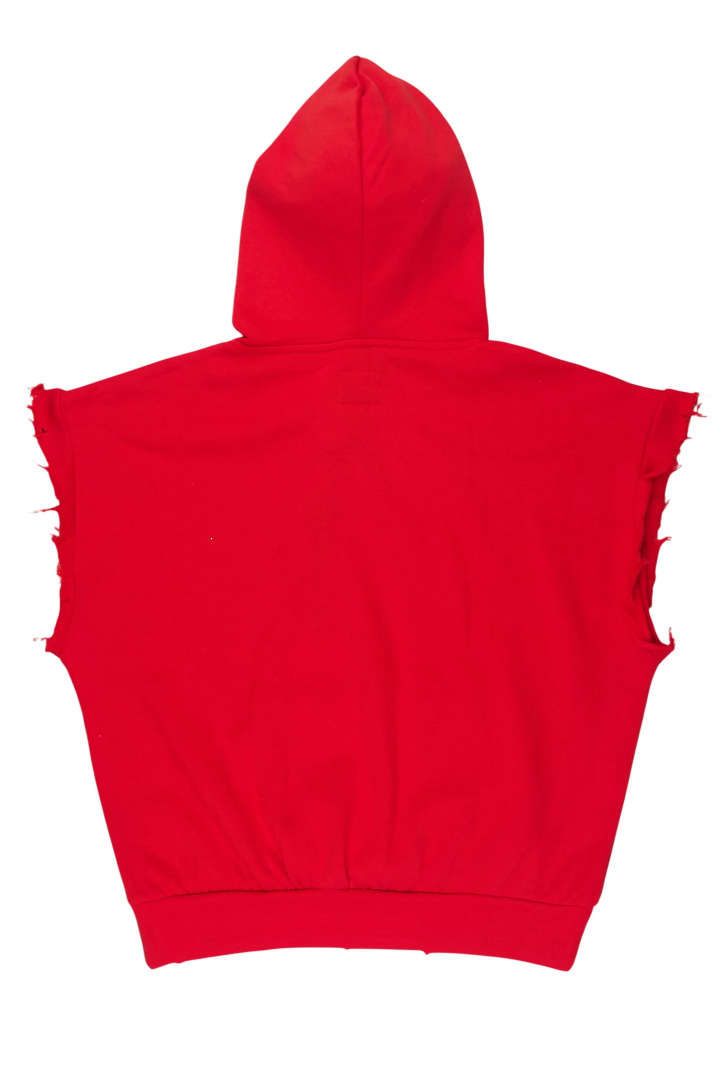 Twinkle Red Painted Cut Sleeve Hoodie