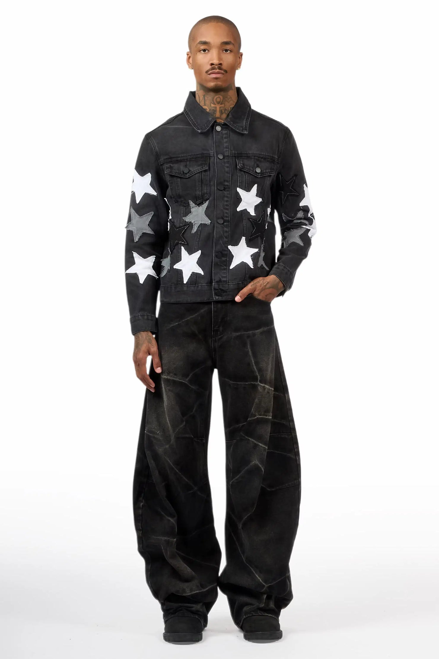 Harlem Dark Grey Barrel Fit Jean