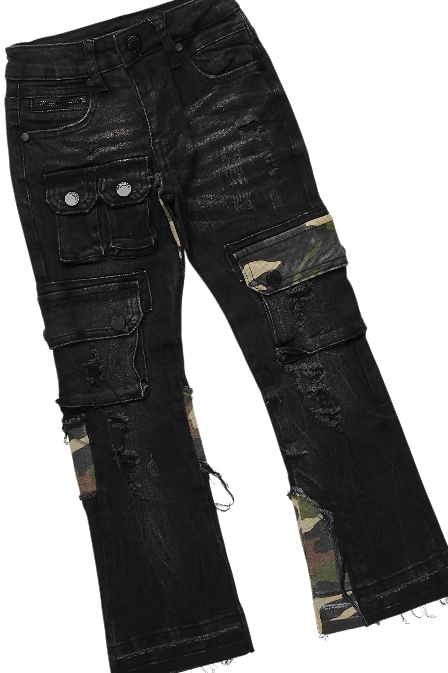 Boys Lambo Black T-Shirt/Stacked Flare Jean Set