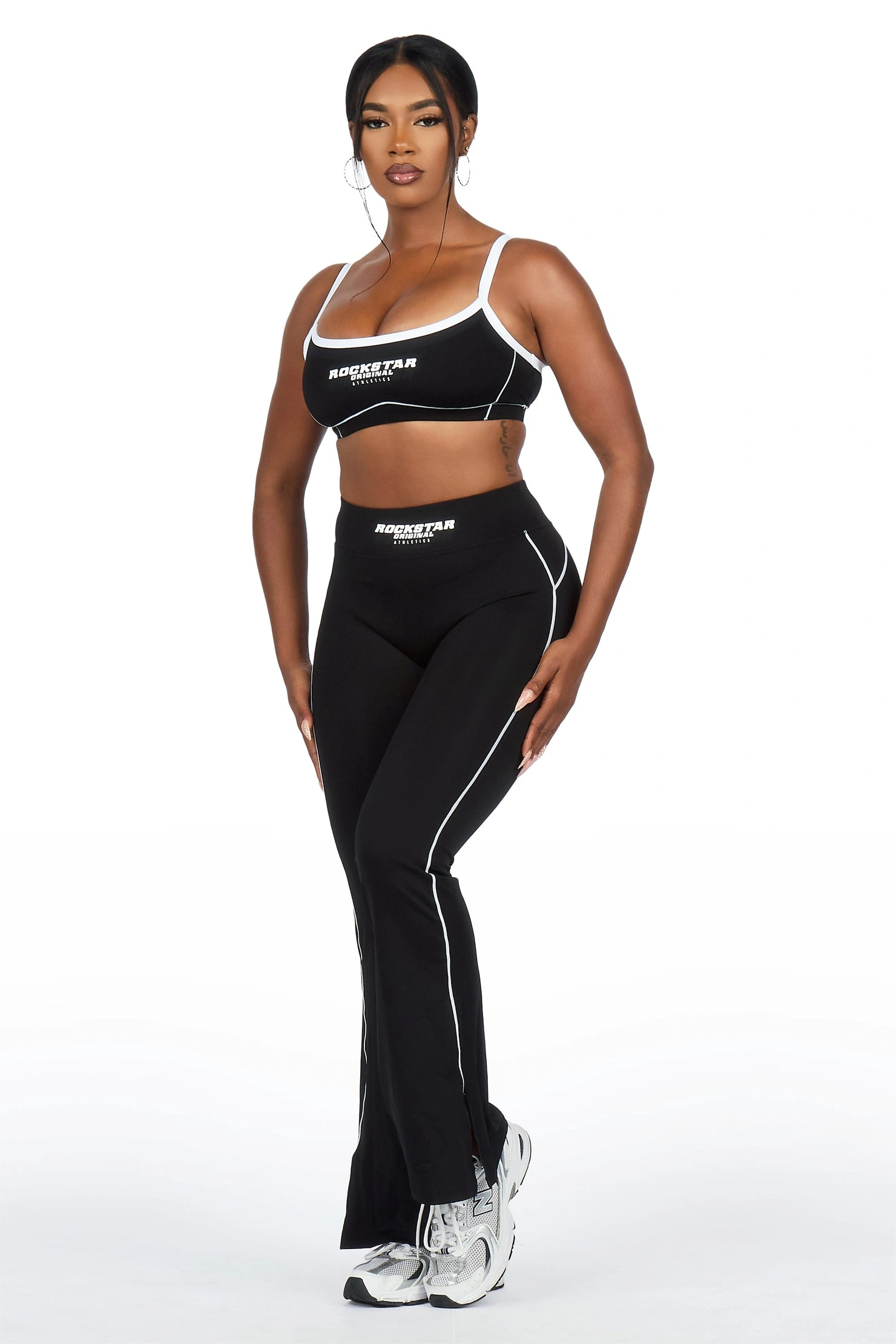Keilana Black Active Flare Pant Set