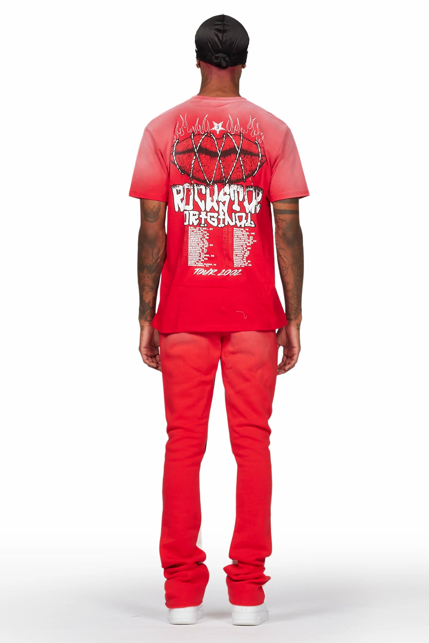 Kizzma Red T-Shirt/Stacked Flare Pant Set