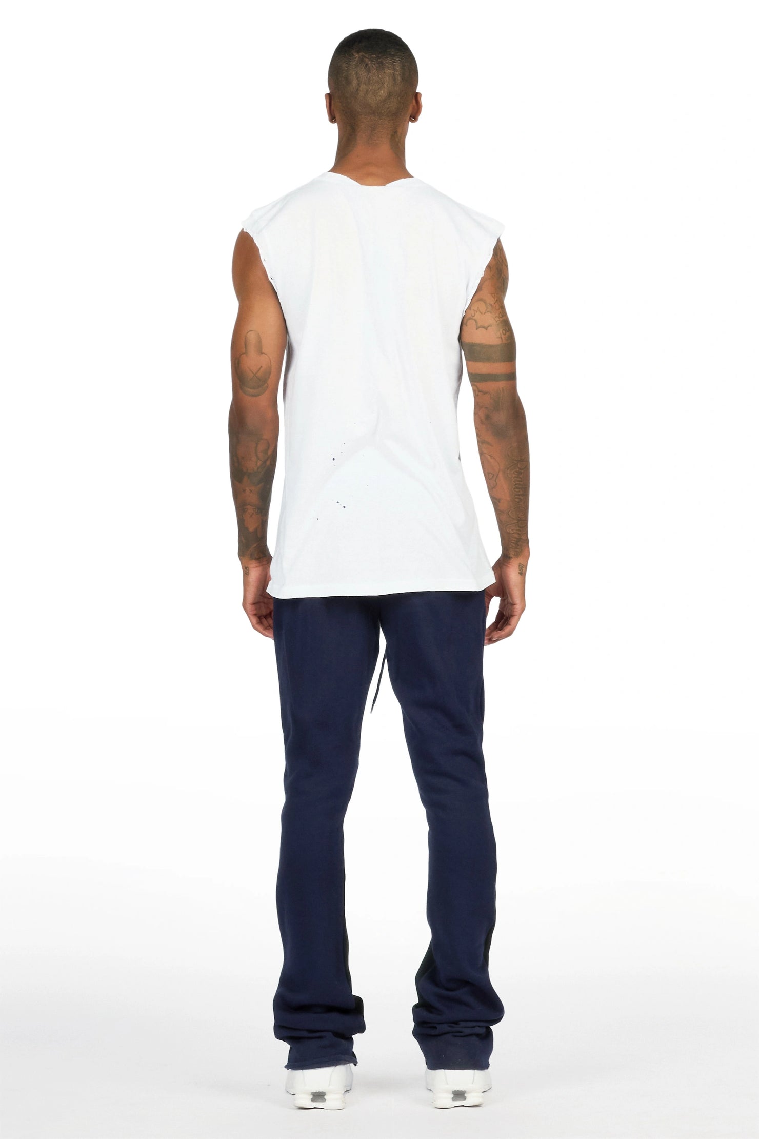 Damek White/Navy Cut Sleeve/Stacked Flare Track Set