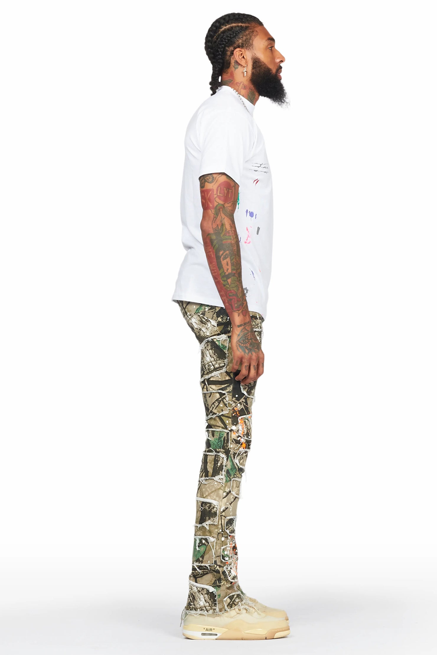 Urso Tree Camo Painter Stacked Flare Jean