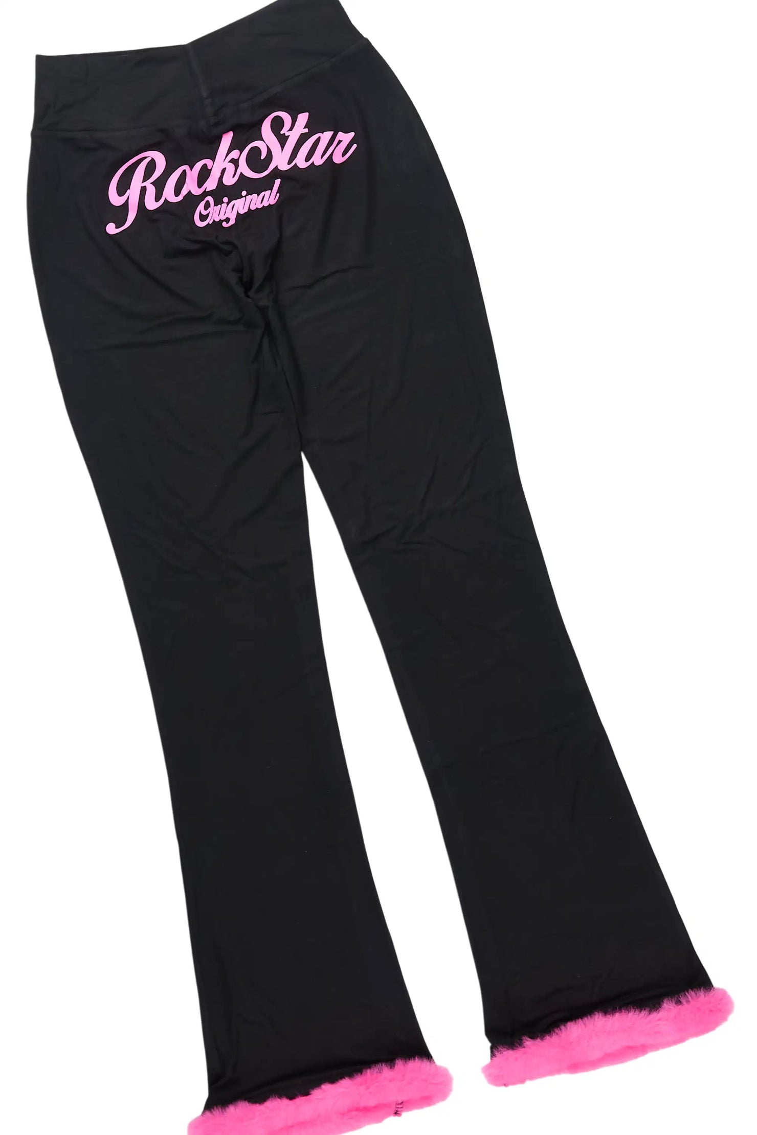 Metrie Black Lounge Track Set With Fur Trim