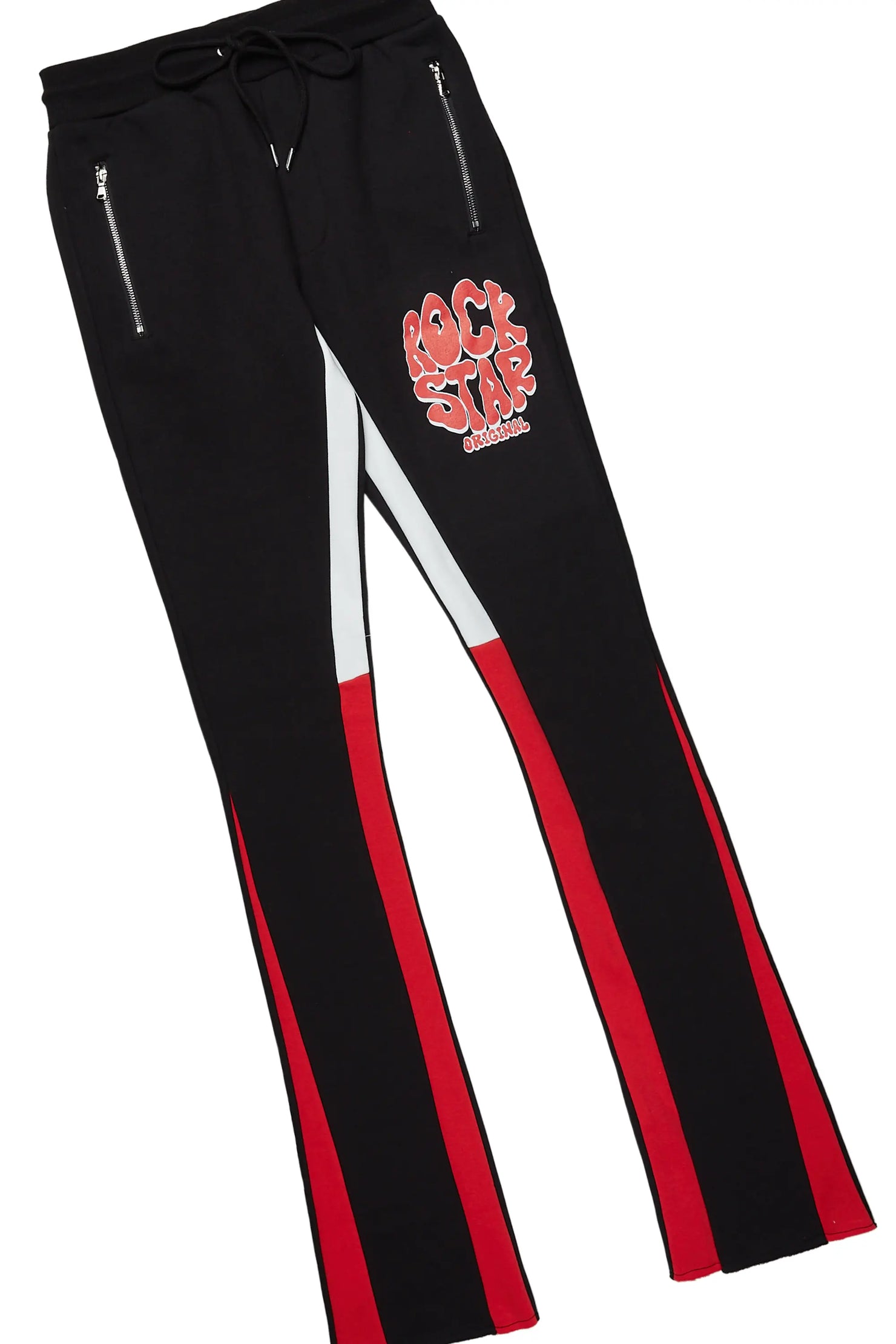 Warblen Black/Red T-Shirt/Stacked Flare Pant Set