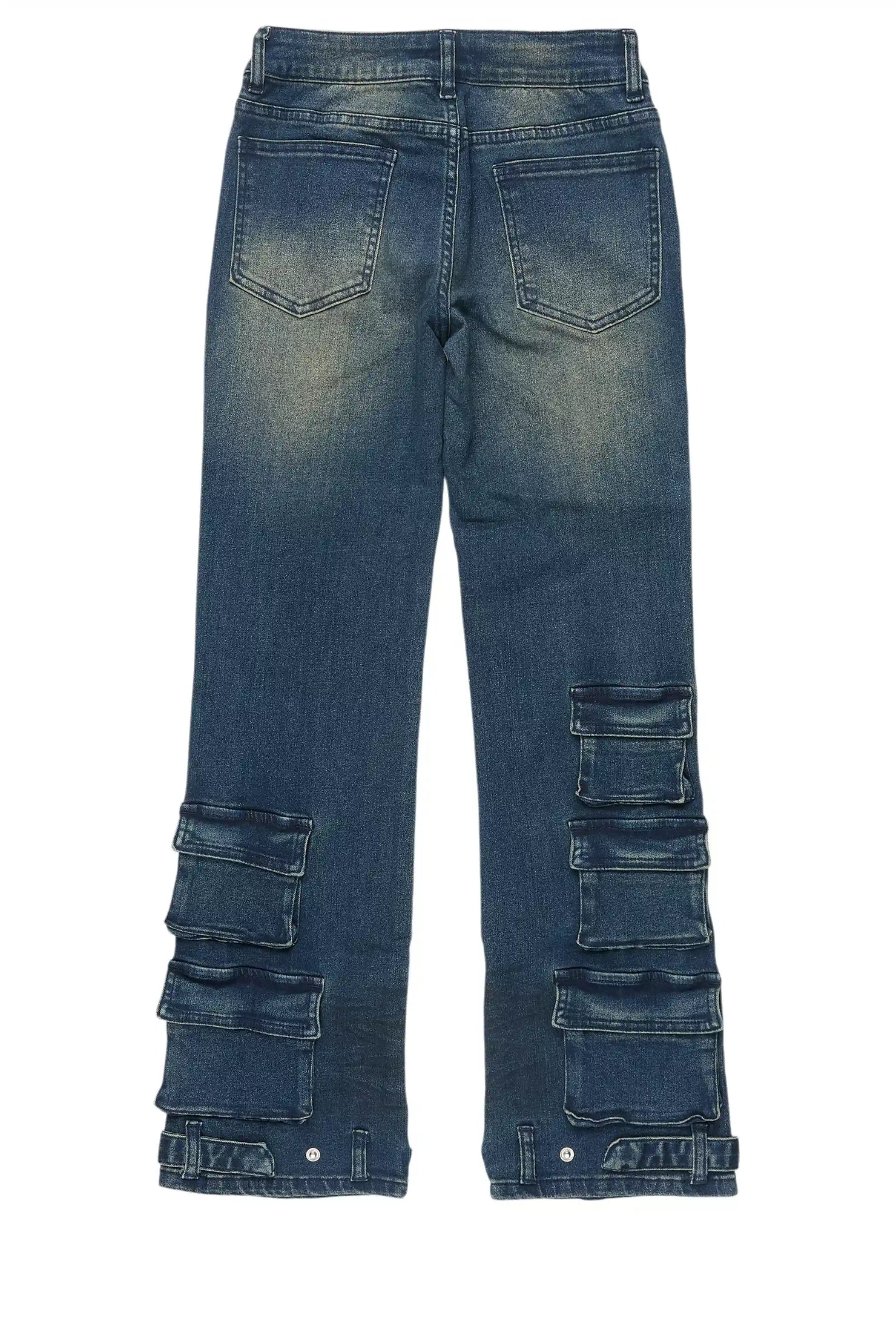 Girls Jaziya Dark Wash Stacked Jean