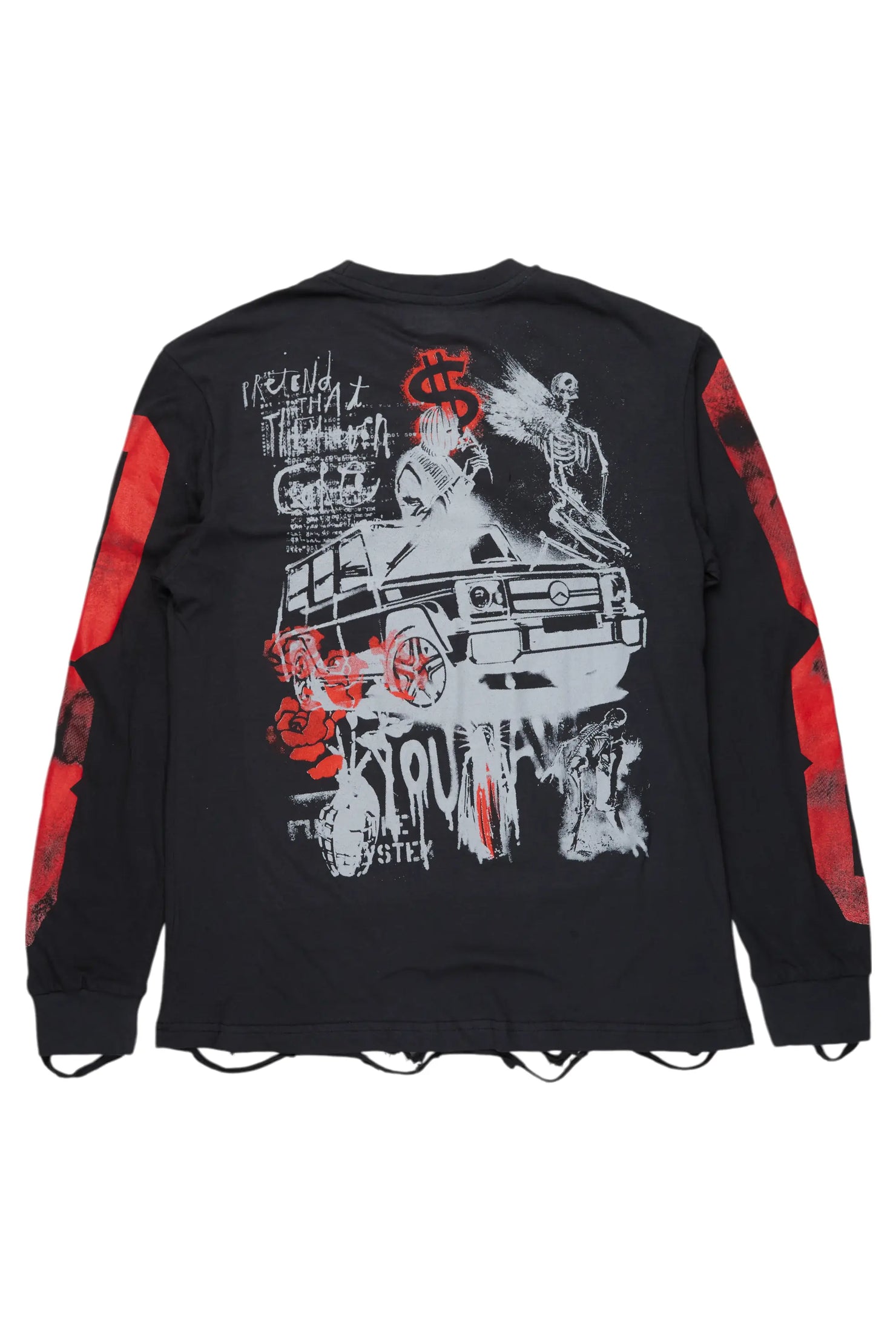 Grill Black Long Sleeve Graphic T-Shirt