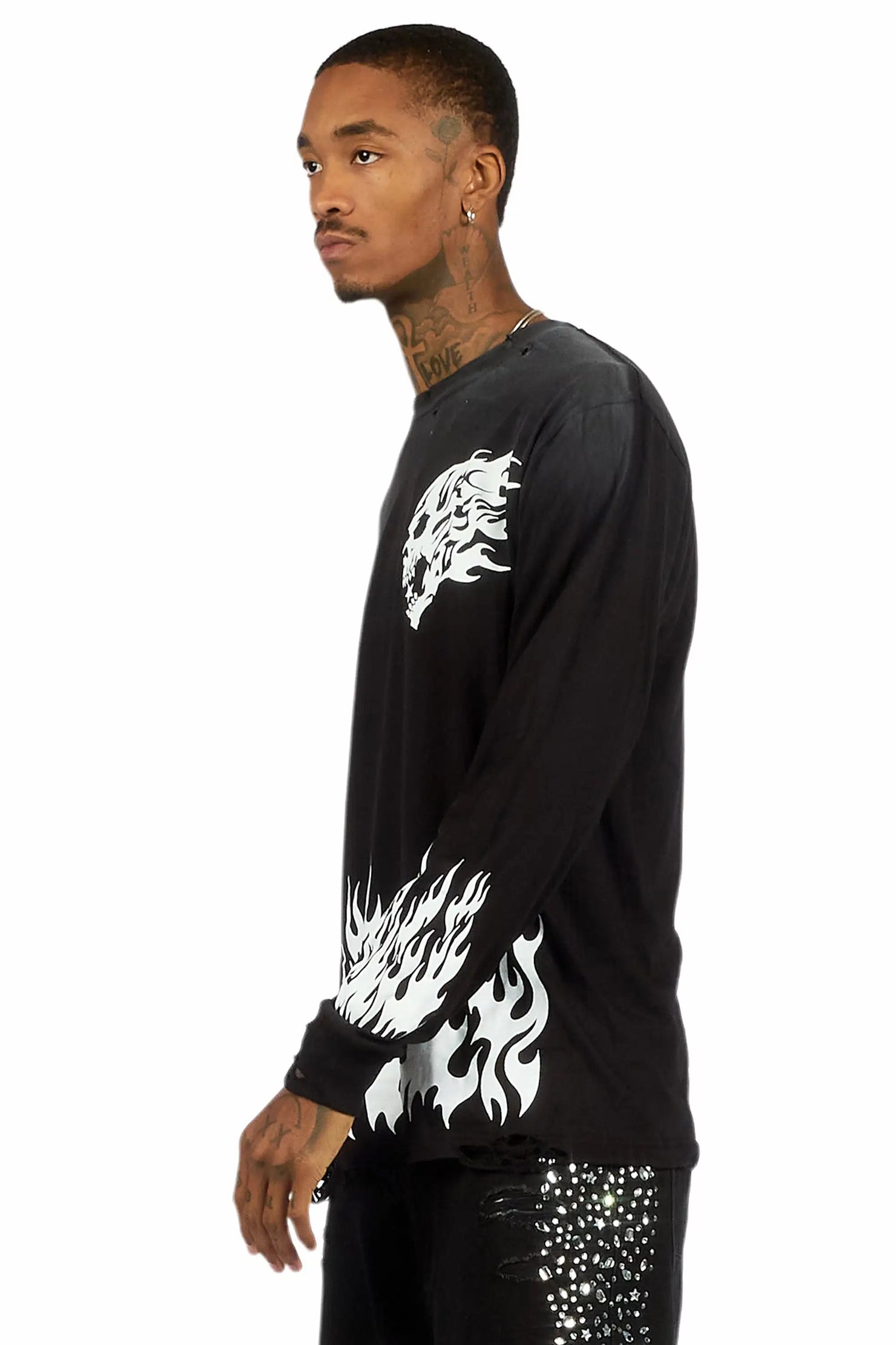 Bubble Black/White Long Sleeve Graphic T-Shirt