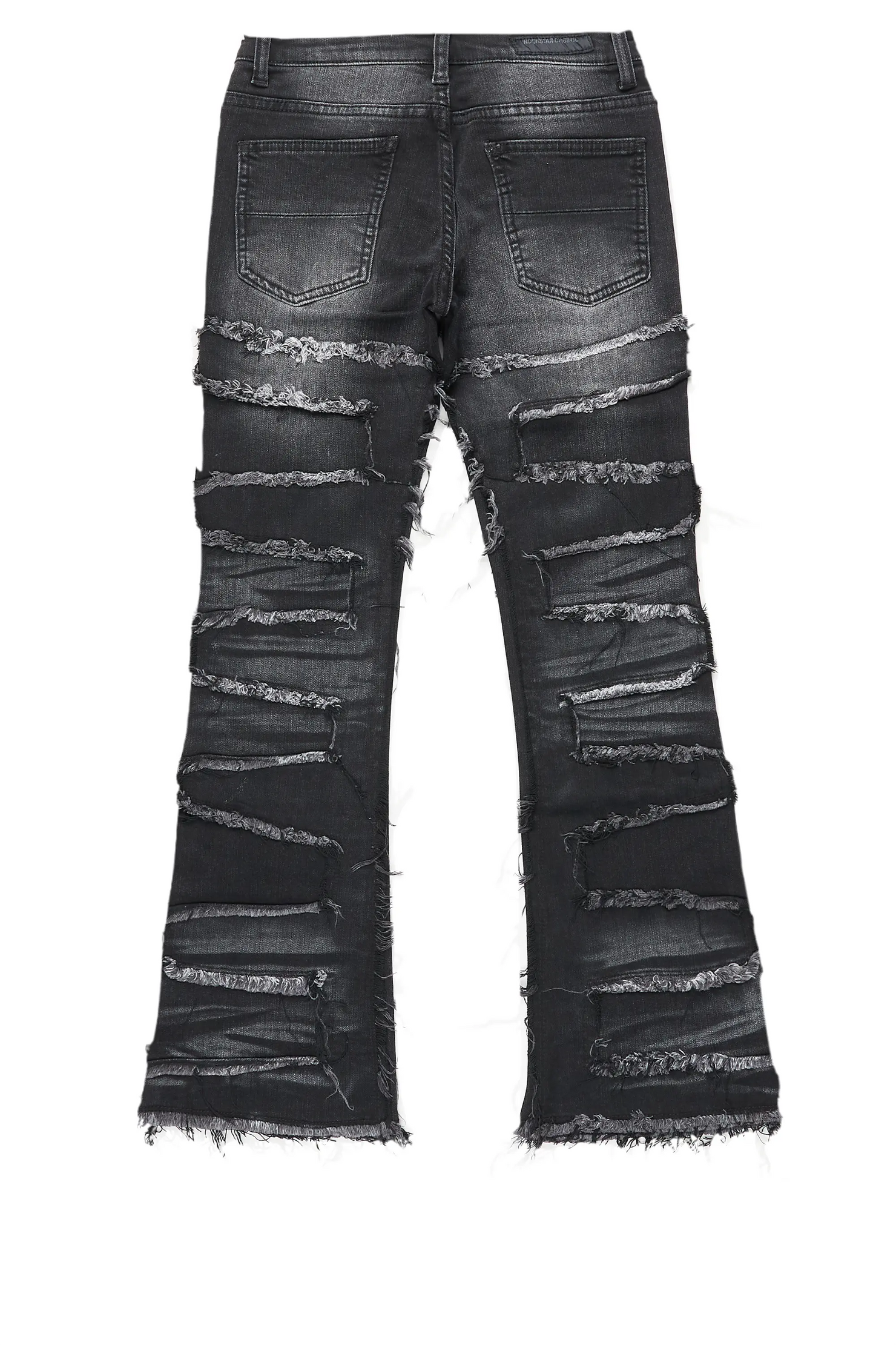 Boys Shake Dark Grey Stacked Flare Jean