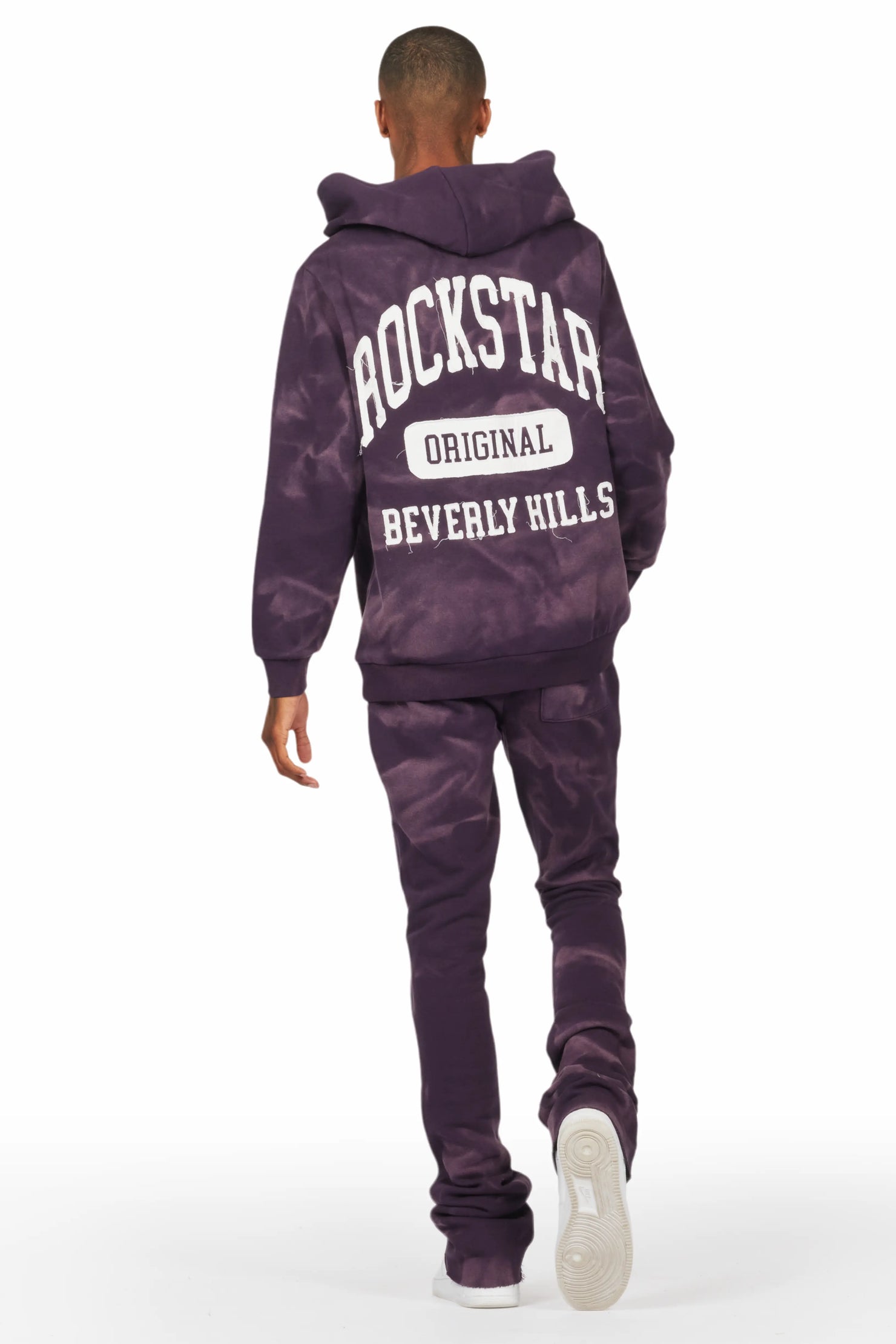 Member Purple Hoodie Patchwork Stacked Flare Track Set