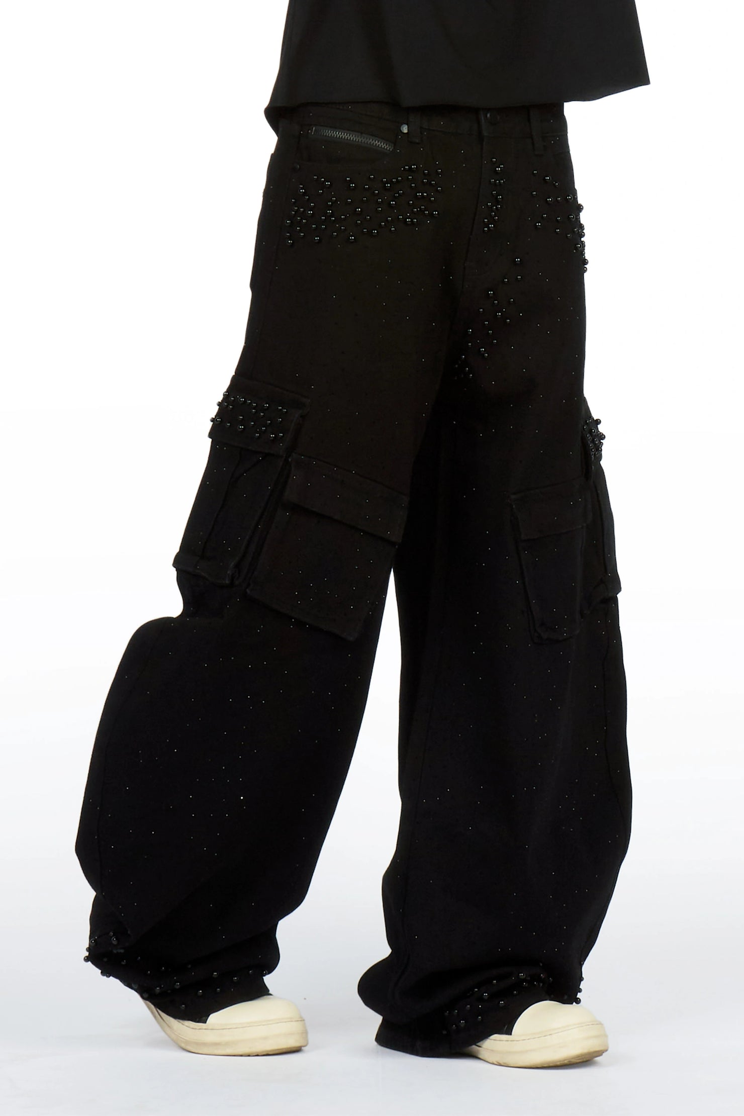 Bryx Black Rhinestone Barrel Fit Jean