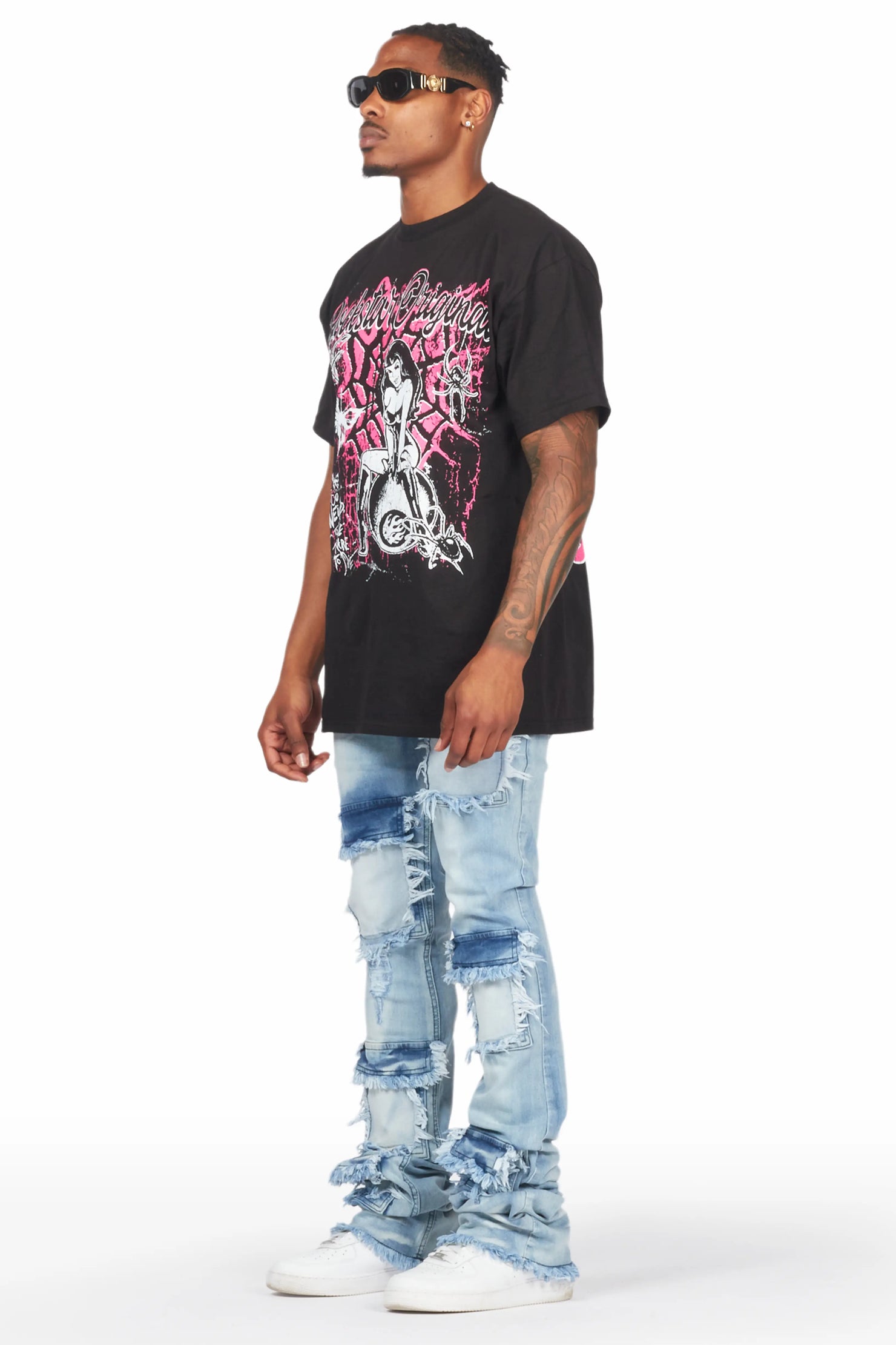 Asle Blue Super Stacked Flare Jean