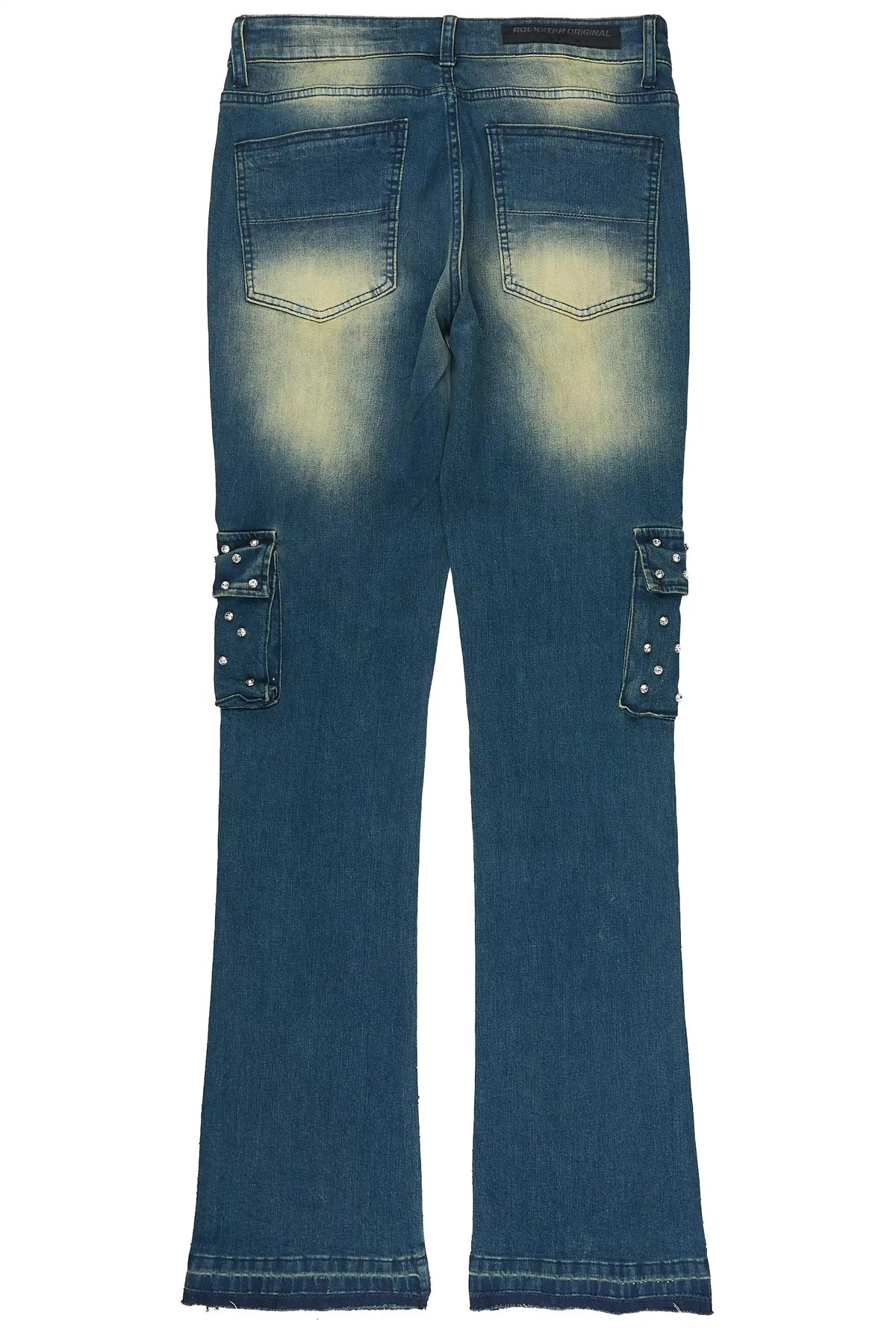 Arman Tint Blue Rhinestone Stacked Fit Jean