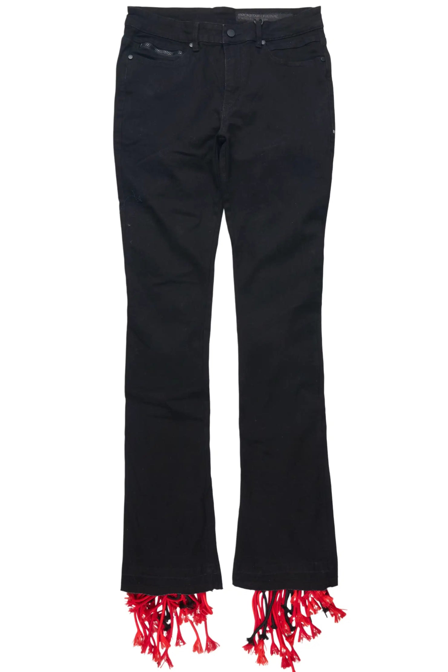 Otto Black/Red Stacked Flare Jean