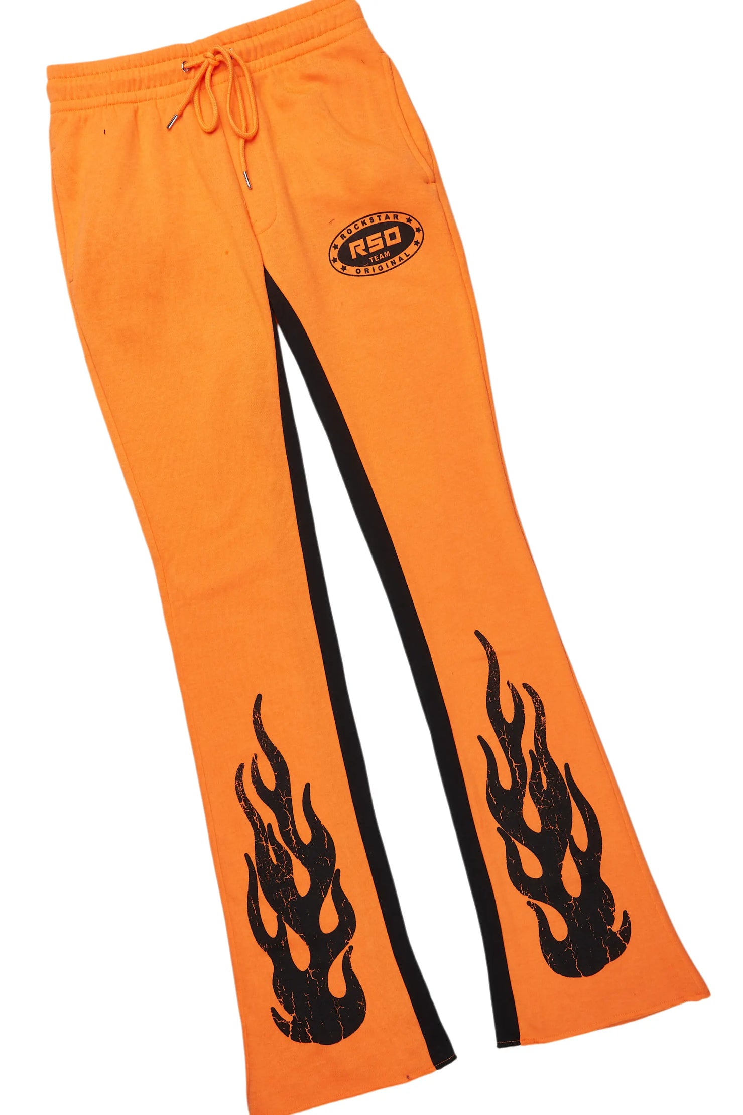Amos White/Orange T-Shirt/Stacked Baggy Track Pant Set