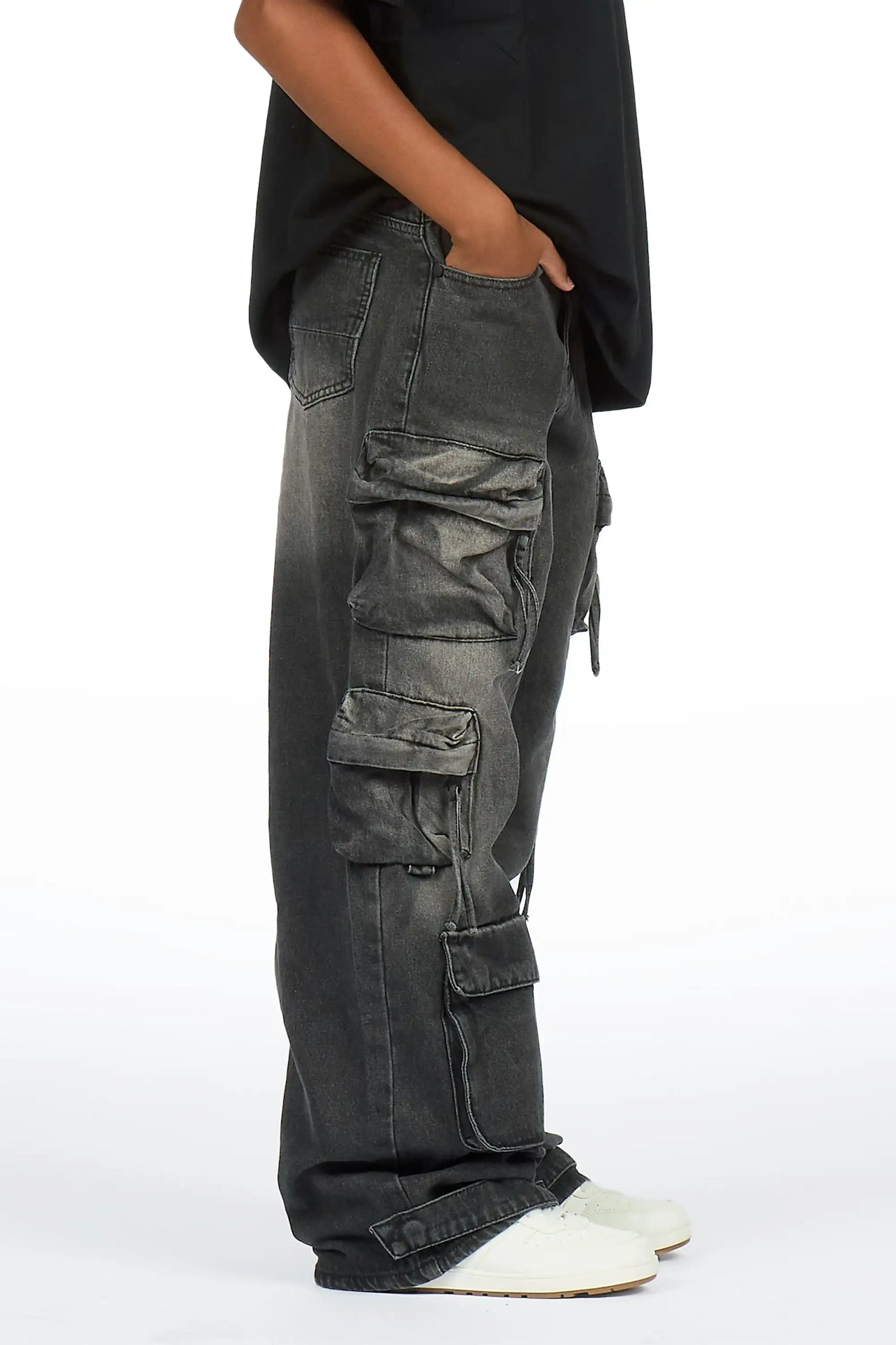 Boys Lenz Black Baggy Fit Jean